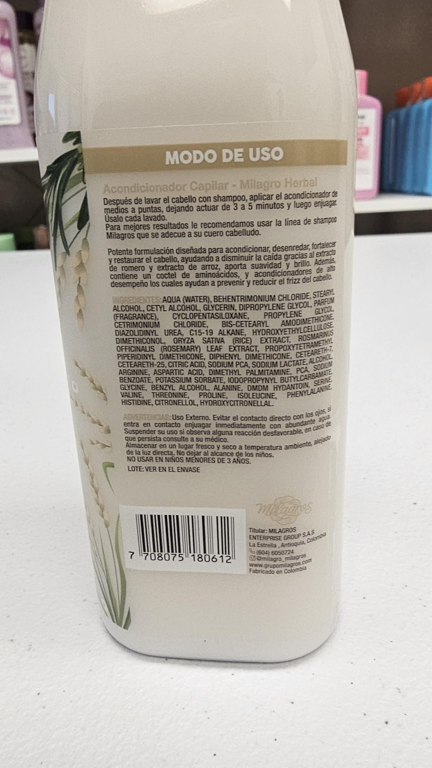 Foto 7 pulgar | Champú Y Acondicionador Milagros Herbal 450ml - 100% Natural - Venta Internacional.
