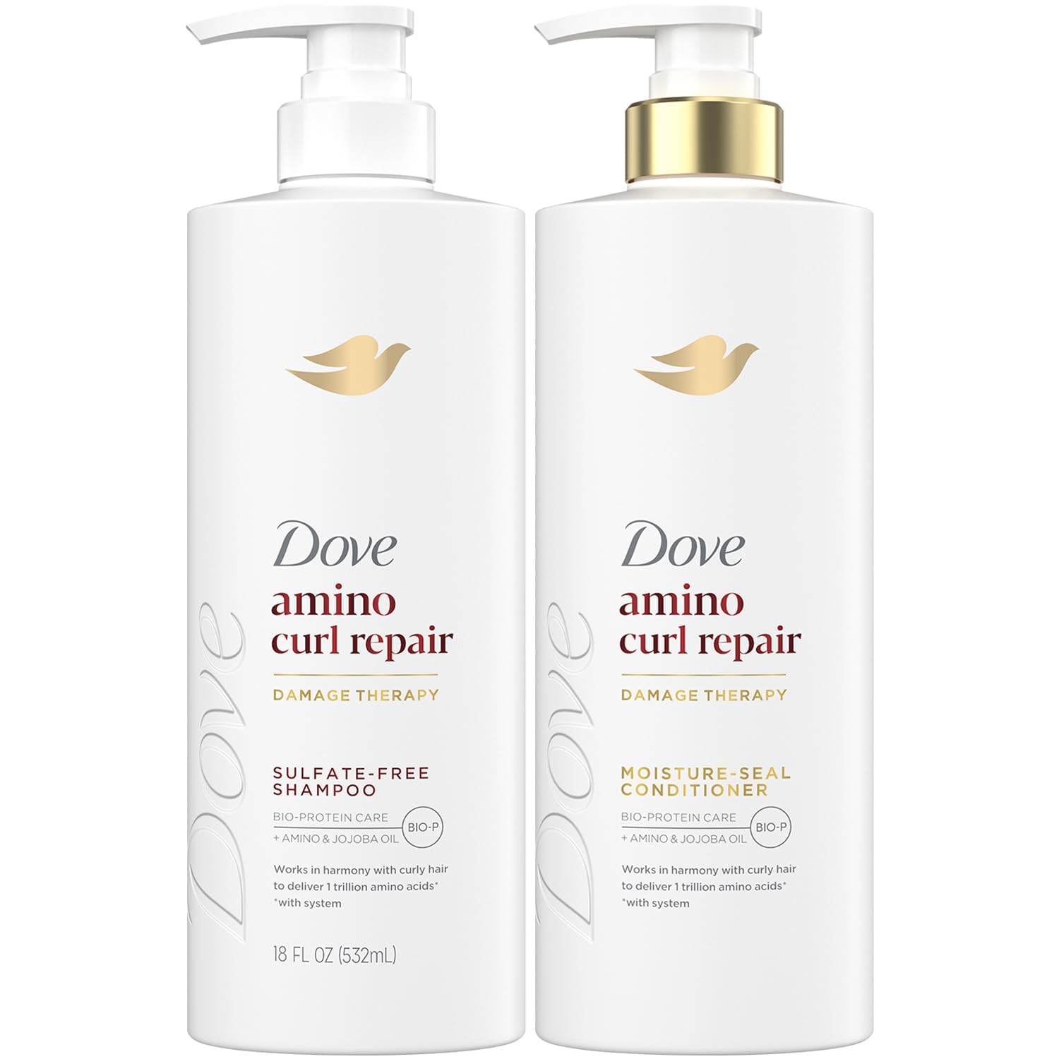 Set De Champú Y Acondicionador Dove Amino Curl Repair 500 Ml - Venta Internacional.
