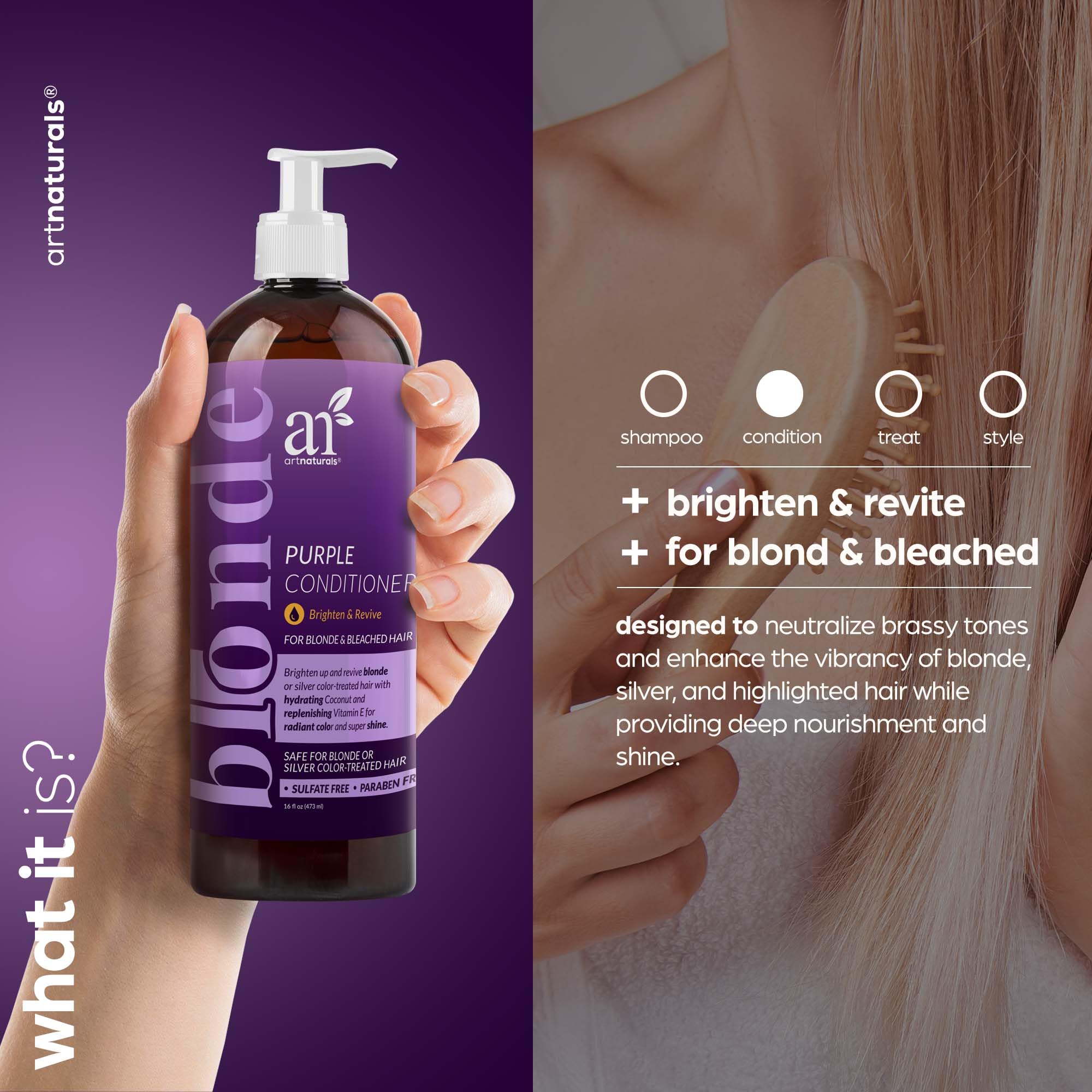 Foto 3 pulgar | Acondicionador Artnaturals Purple Protect  Equilibra Los Tonos  473 Ml - Venta Internacional.