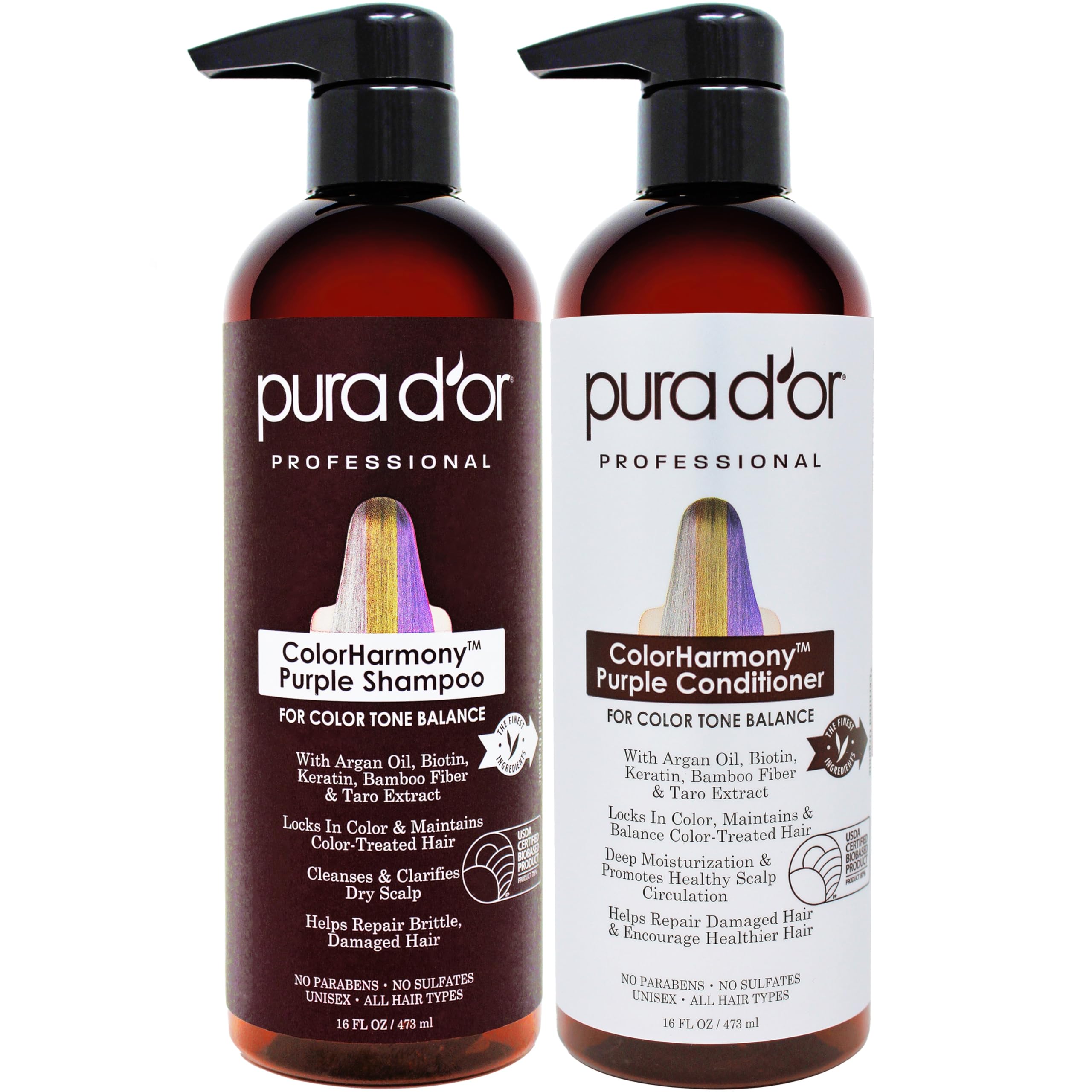Foto 1 | Set De Champú Y Acondicionador Pura D'or Colorharmony Biotin 480ml - Venta Internacional.