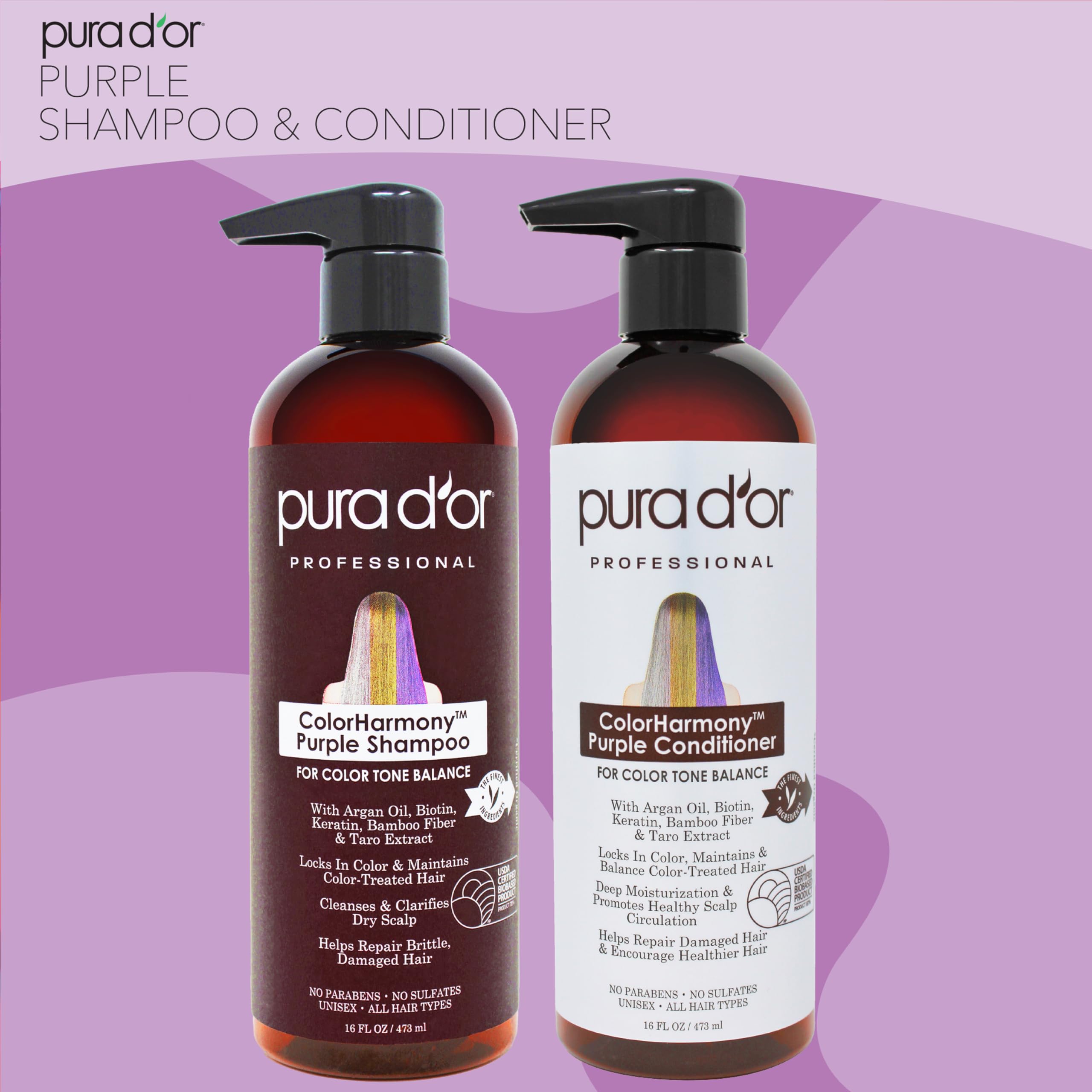 Foto 2 | Set De Champú Y Acondicionador Pura D'or Colorharmony Biotin 480ml - Venta Internacional.