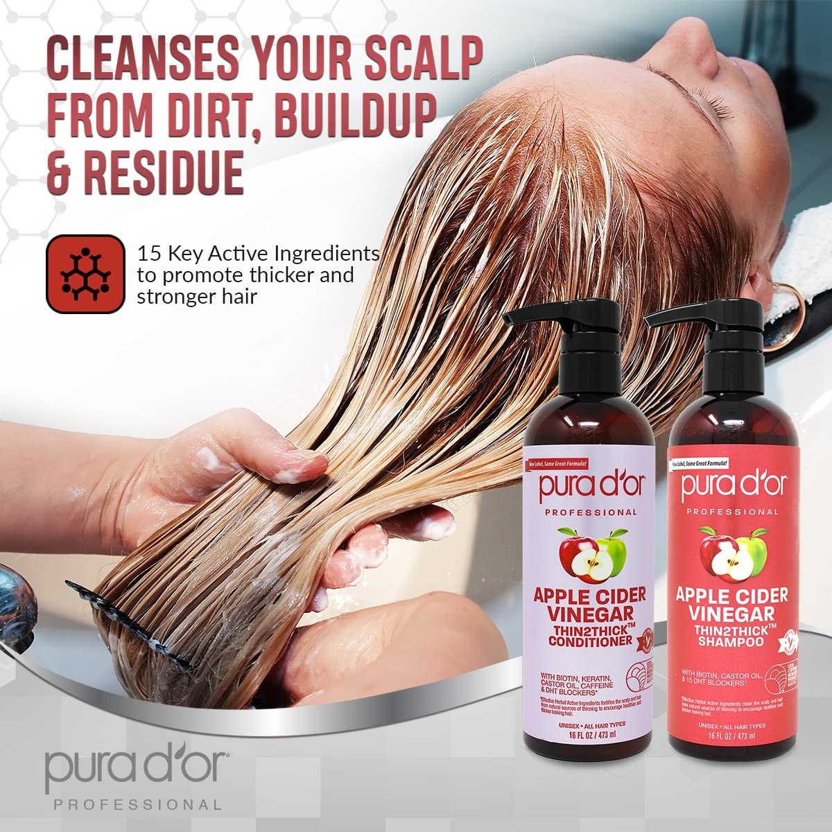 Foto 3 pulgar | Set Thin2thick De Vinagre De Sidra De Manzana Pura D'or Para El Cuidado Del Cabello - Venta Internacional.