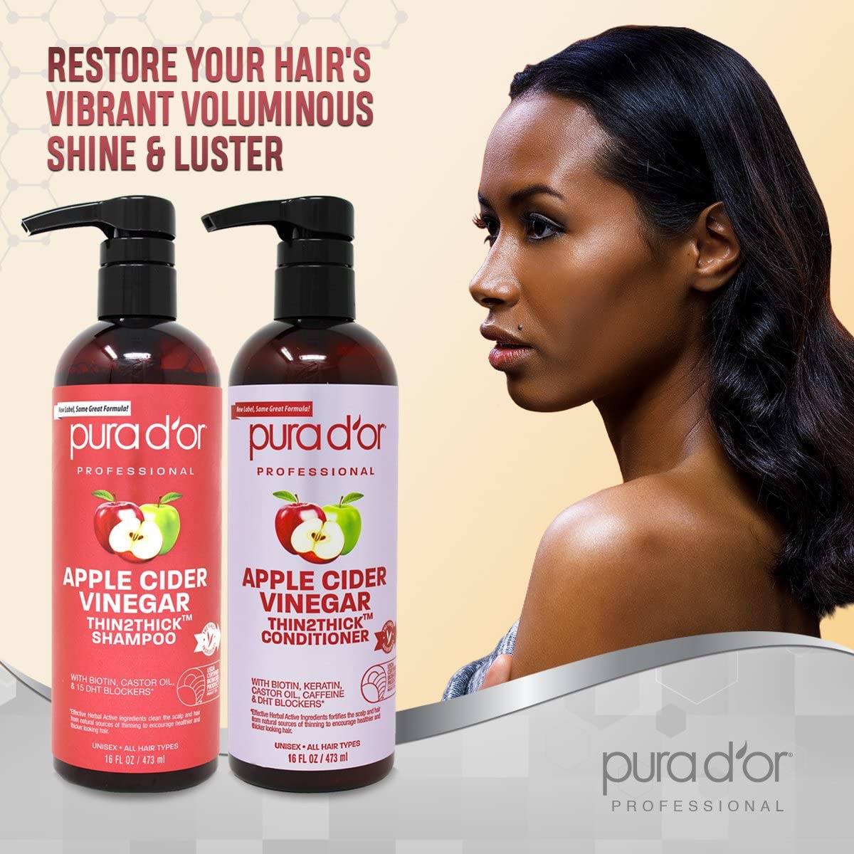 Foto 4 pulgar | Set Thin2thick De Vinagre De Sidra De Manzana Pura D'or Para El Cuidado Del Cabello - Venta Internacional.