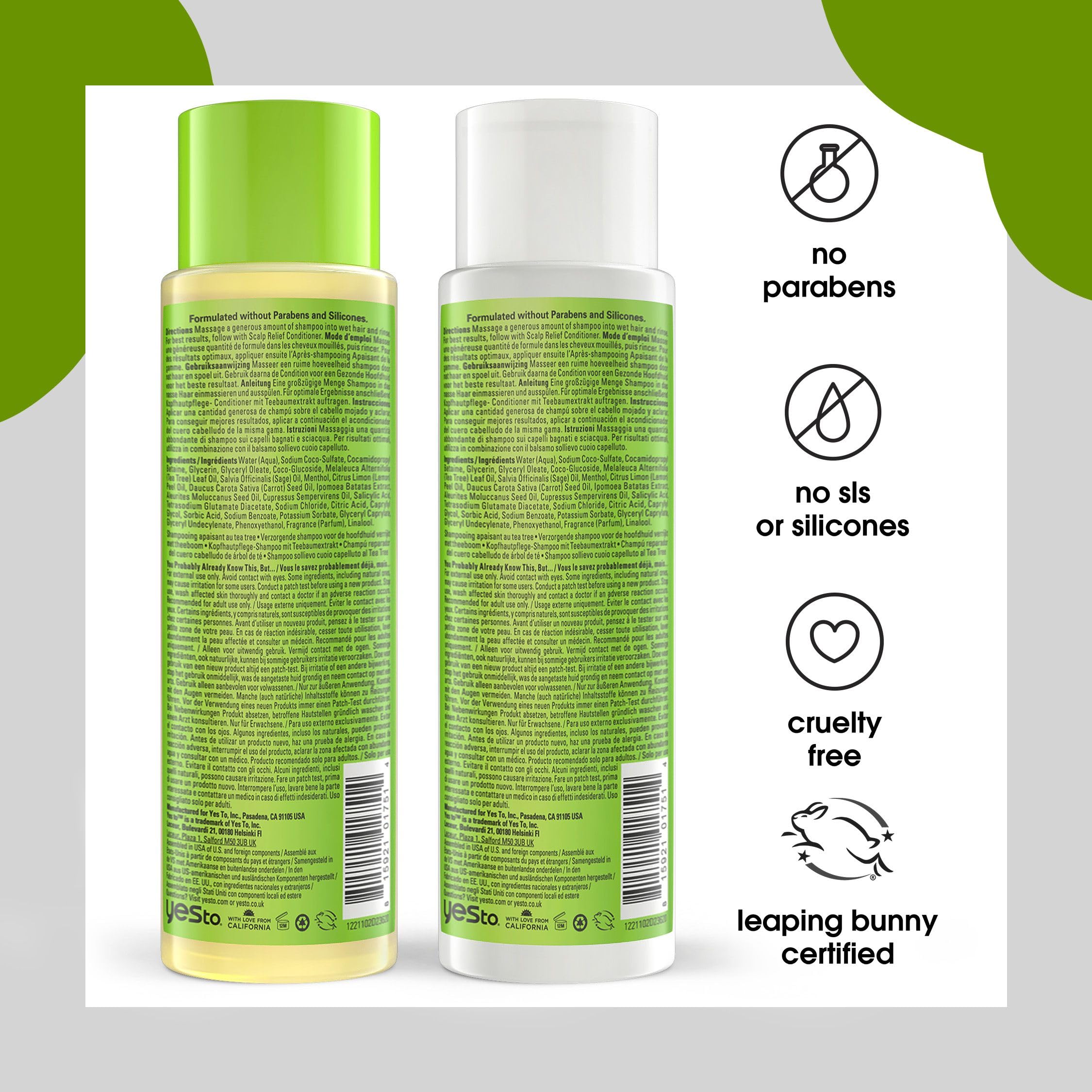 Foto 3 | Champú Y Acondicionador Yes To Tea Tree & Sage Oil 355 Ml - Venta Internacional.