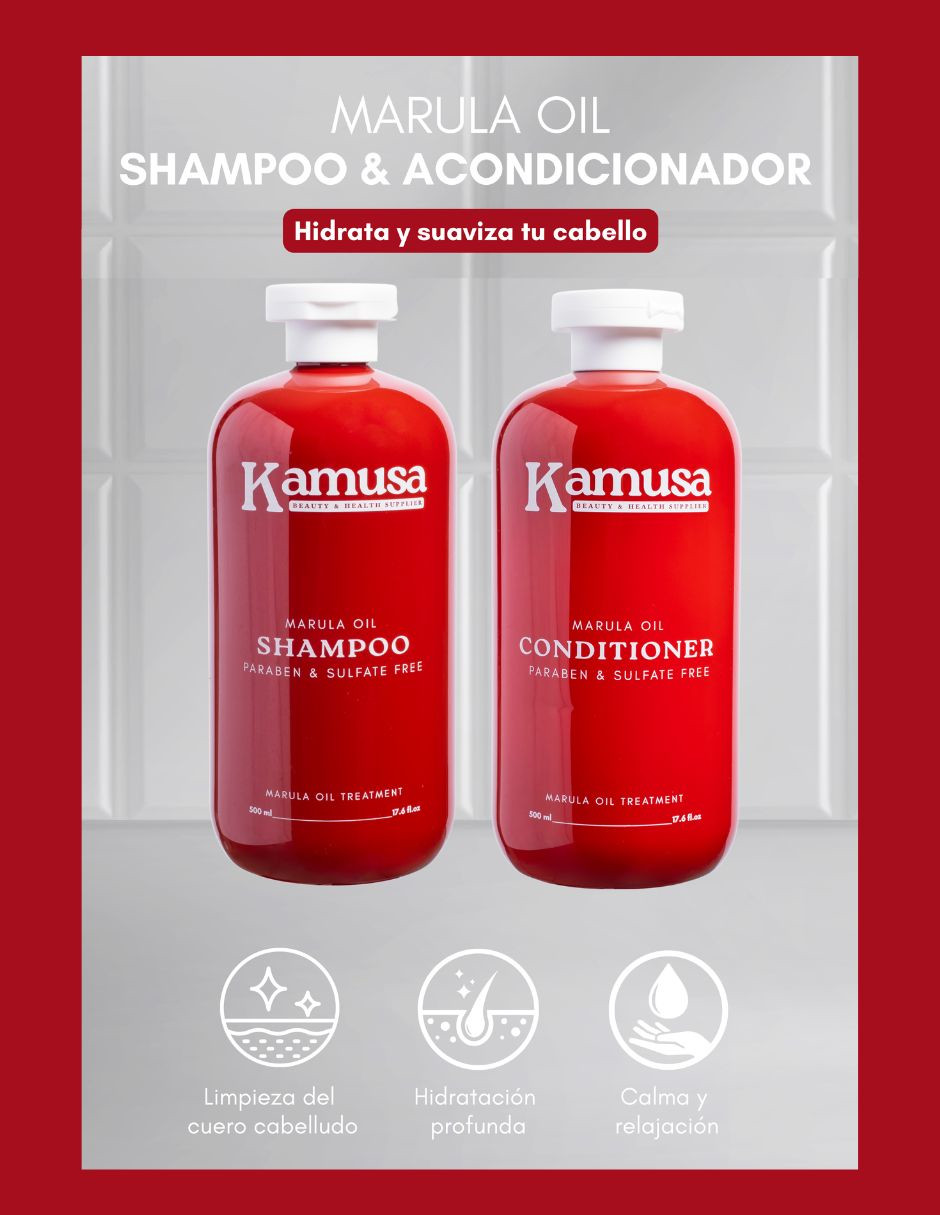 Foto 3 pulgar | Set Capilar Kamusa Shampoo  Acondicionador Y Aceite Para El Cabello