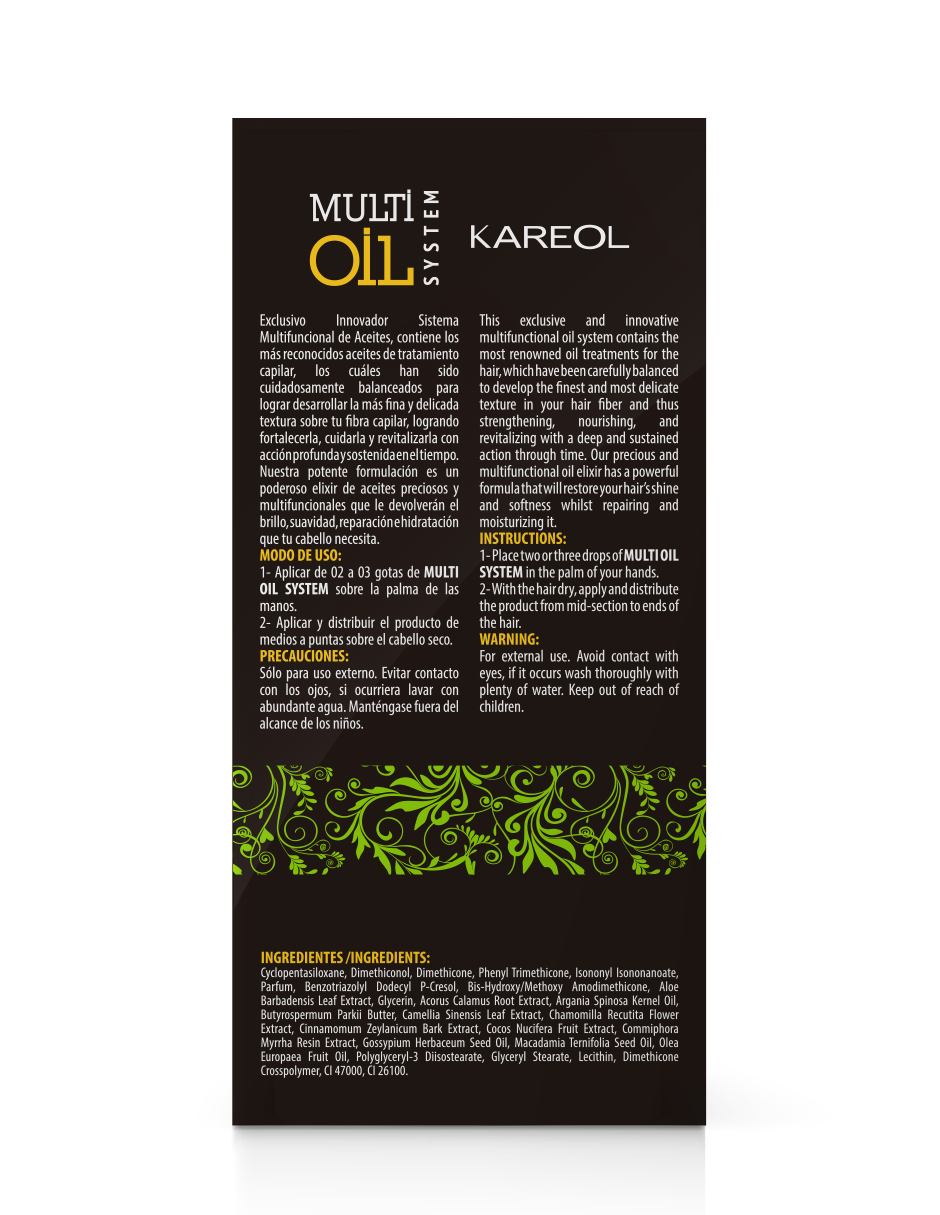 Foto 3 pulgar | Aceite para Cabello Kareol Multi Oil System 60 Ml