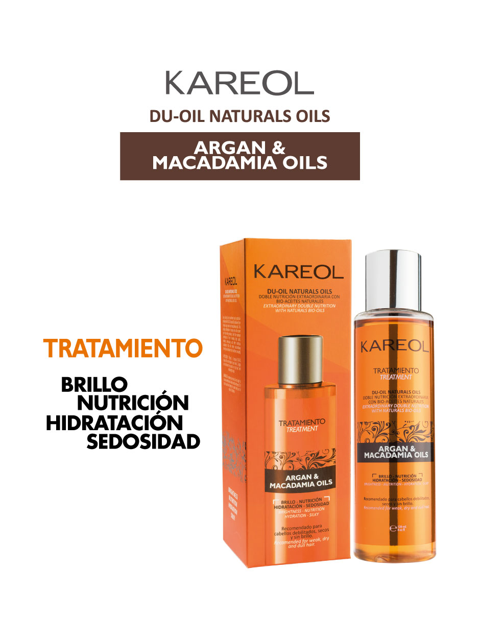 Foto 4 pulgar | Aceite para Cabello Kareol Argan y Macadamia 120 Ml