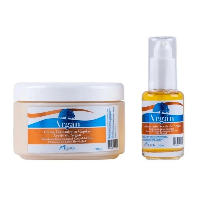 Foto 2 pulgar | Kit De Tratamiento Capilar Flora Argan Hydration Cream 300 G + Oil 30 - Venta Internacional.