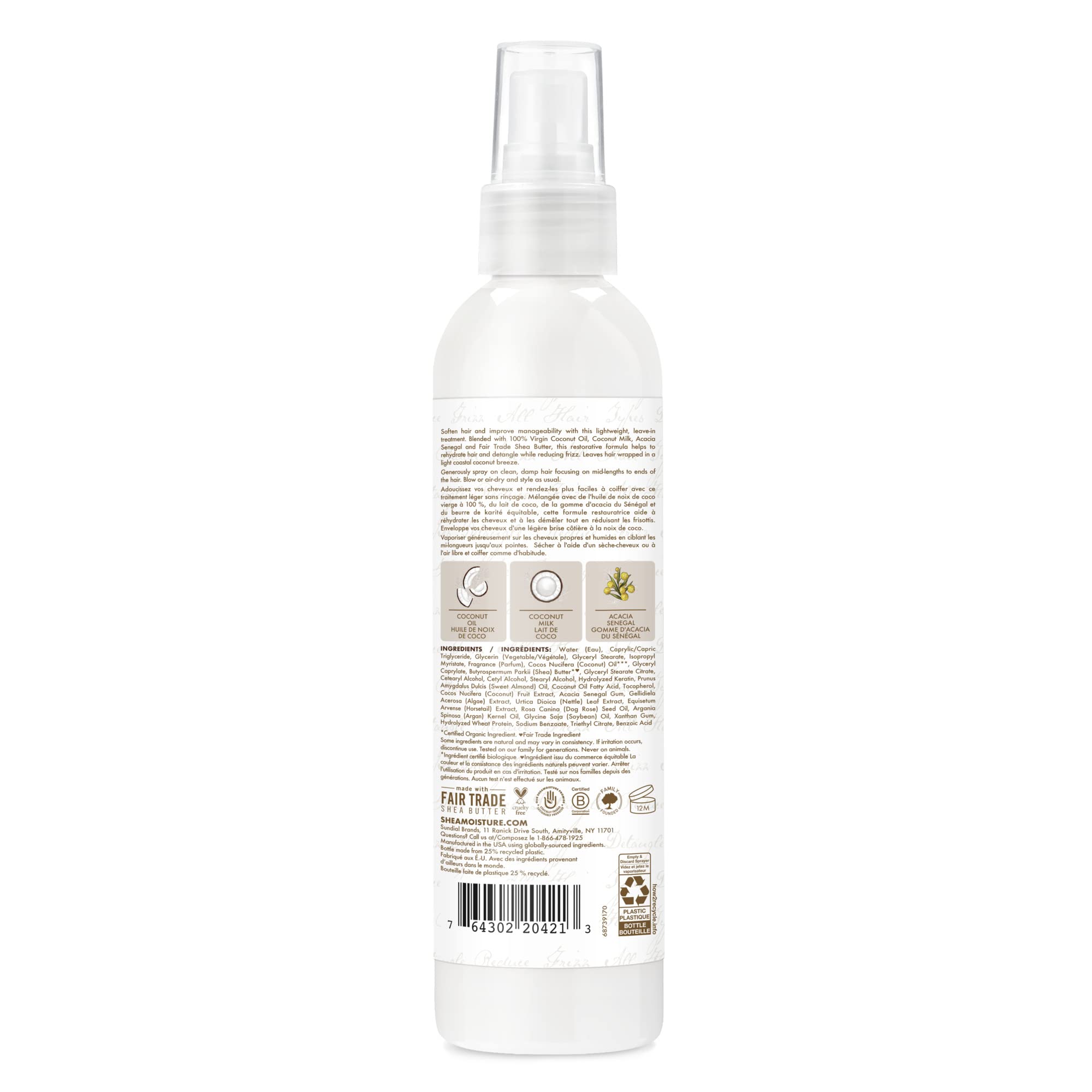 Foto 4 pulgar | Aceite de Coco 100% Virgen para Cabello SheaMoisture sin Enjuague 240 ml - Venta Internacional