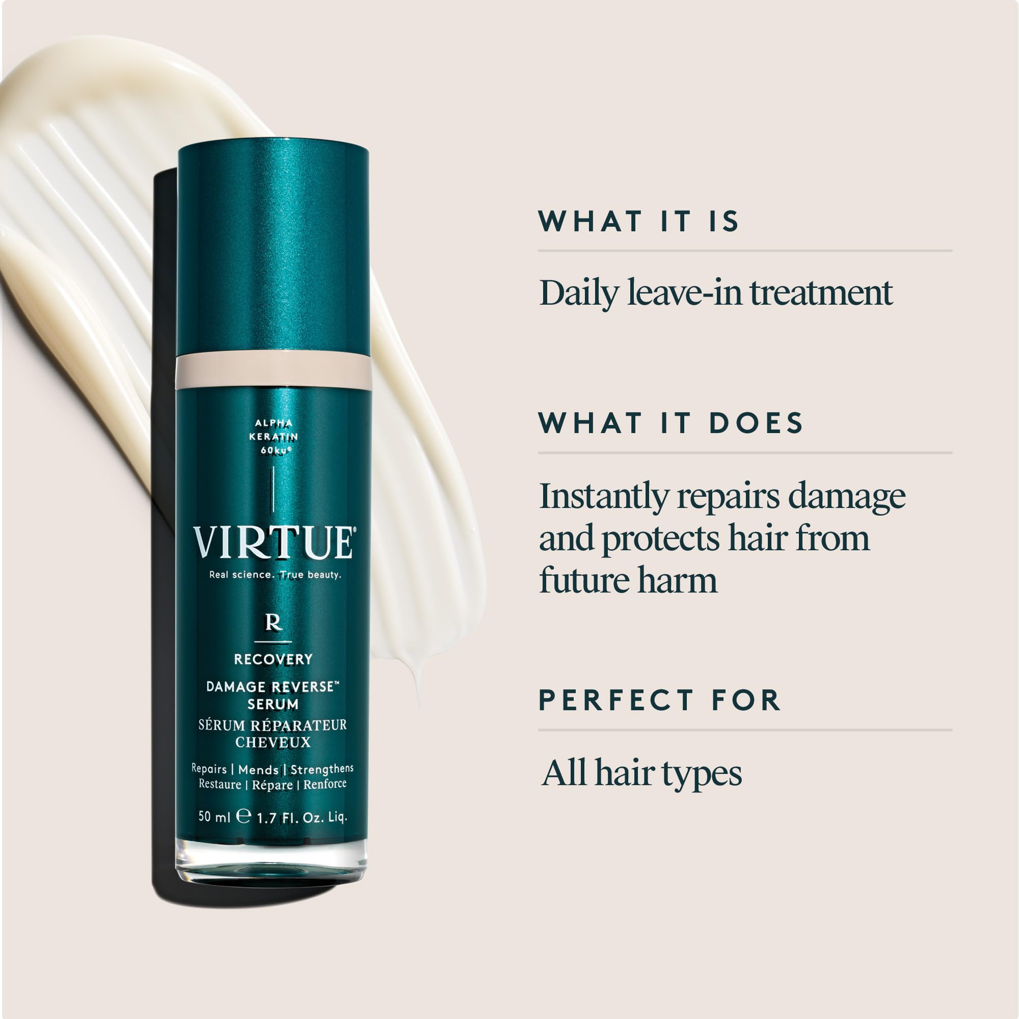 Foto 3 pulgar | Sérum Virtue Damage Reverse con Alfa Queratina 60 Unidades 30 Ml - Venta Internacional