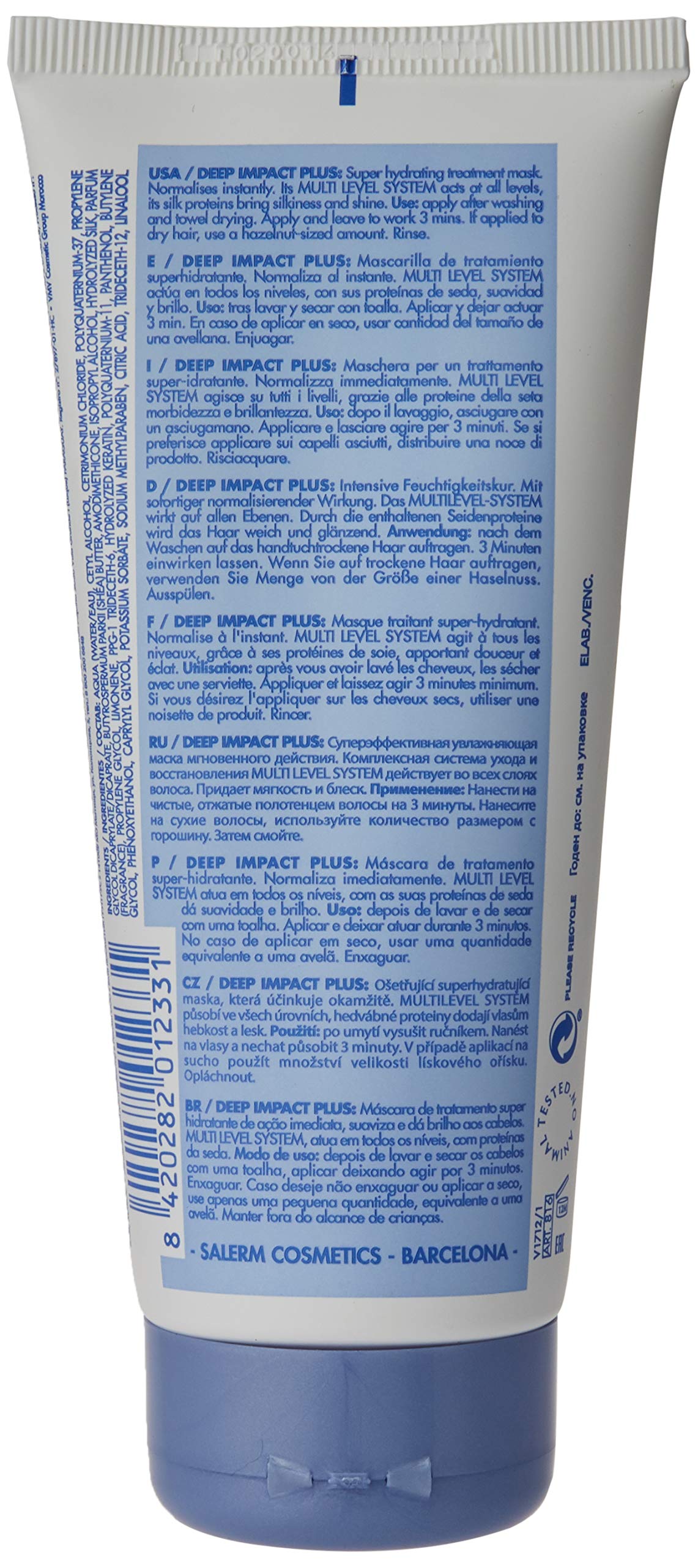 Foto 3 pulgar | Mascarilla para el Cuidado del Cabello y el Cuero Cabelludo Salerm Cosmetics Keratin Shot 200 ml - Venta Internacional