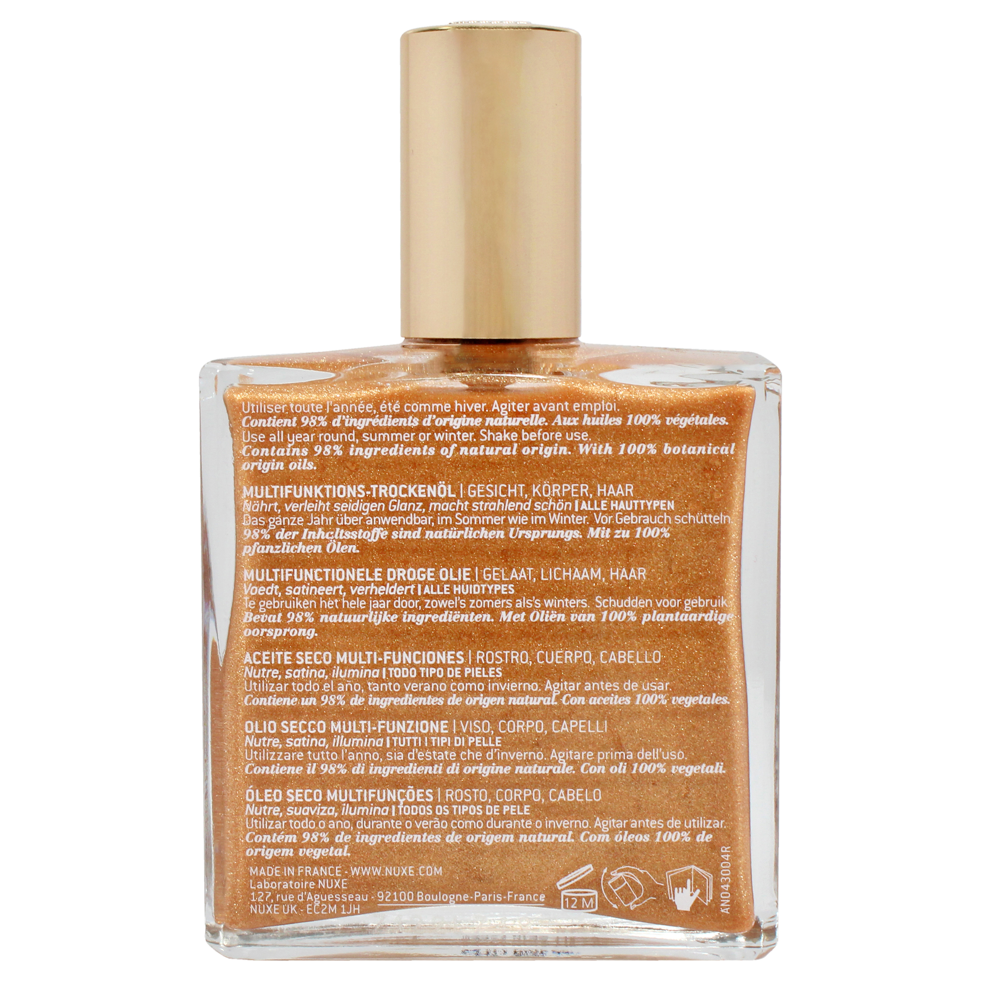 Foto 3 pulgar | Aceite Seco Nuxe Huile Prodigieuse Or Multiusos Golden Shimm - Venta Internacional
