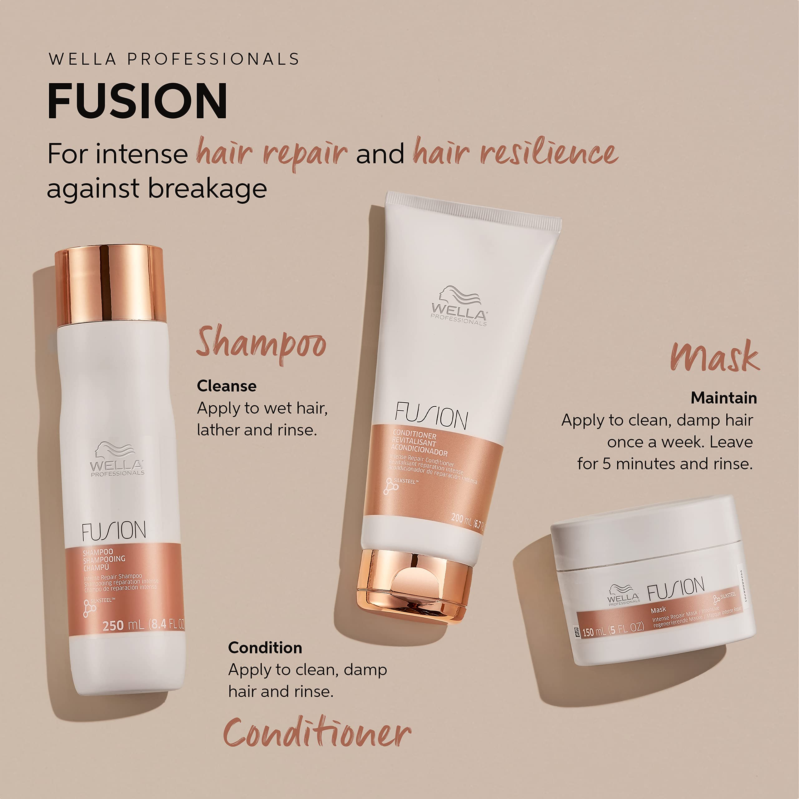 Foto 4 pulgar | Mascarilla Capilar Wella Professionals Fusion Intense Repair 500 Ml - Venta Internacional