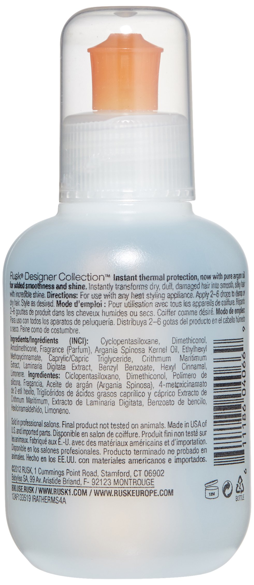 Foto 3 pulgar | Sérum Térmico Rusk Designer Collection Con Aceite De Argán 125 Ml - Venta Internacional.