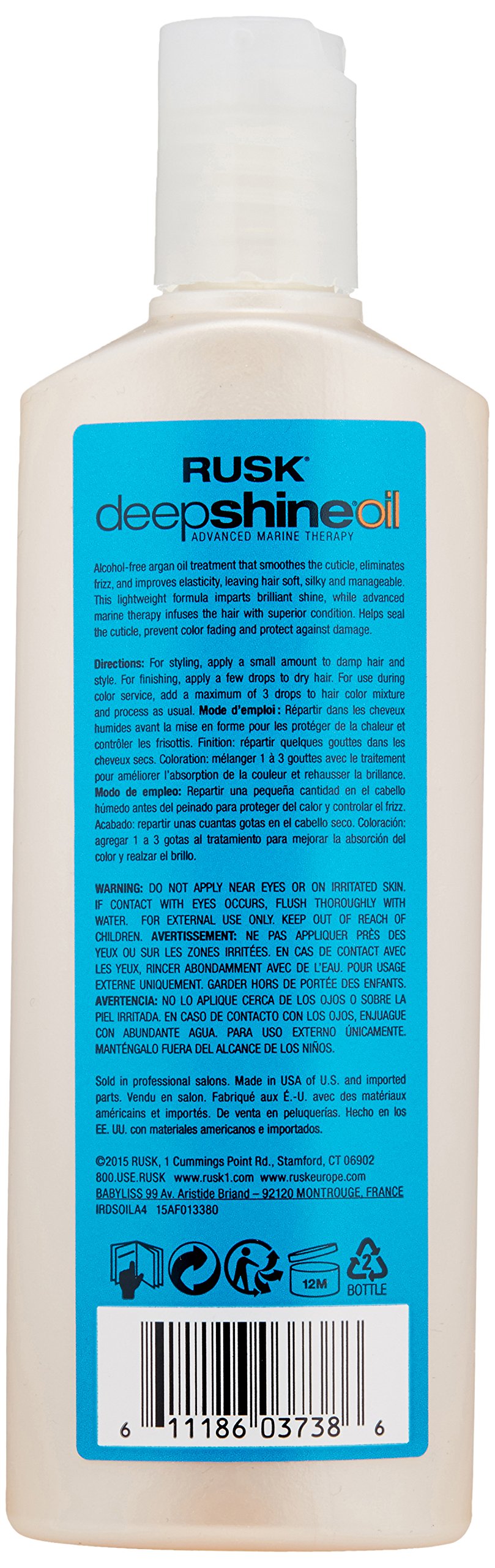 Foto 2 | Tratamiento De Aceite Rusk Deepshine Oil Protective 120 Ml - Venta Internacional.