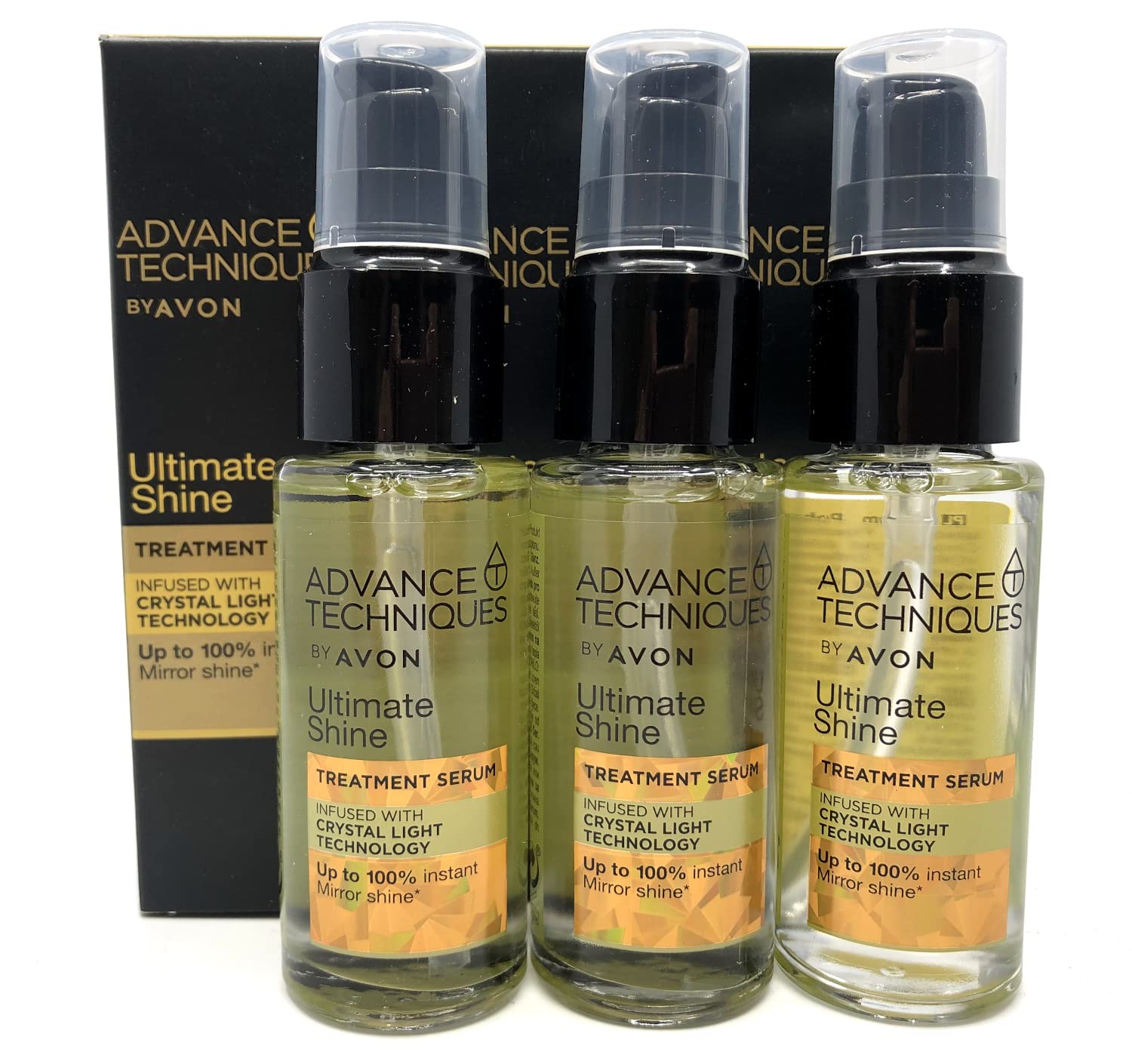 Sérum Avon Advance Techniques Daily Shine Dry Deds, 30 Ml X3 - Venta Internacional.