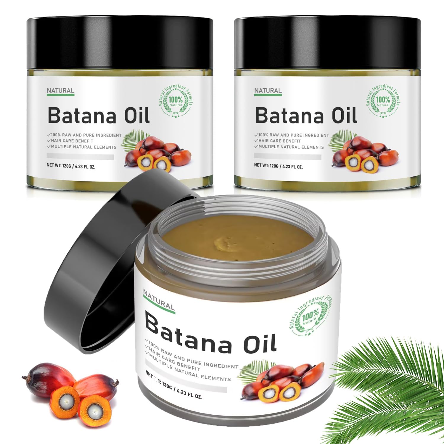 Aceite De Batana Para El Crecimiento Del Cabello, 3 Unidades, 100% Orgánico Y Natural - Venta Internacional.