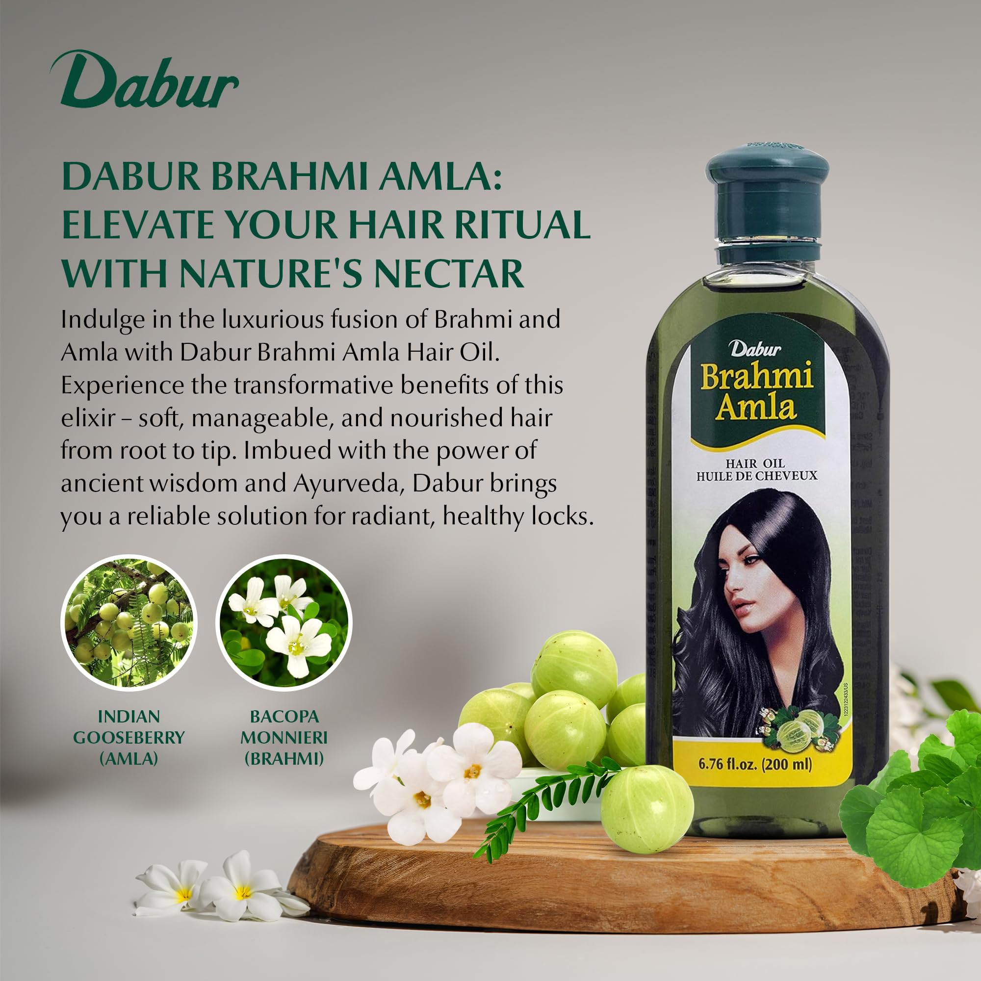 Foto 4 pulgar | Aceite Capilar Dabur Brahmi Amla Hidratante Natural 200 Ml - Venta Internacional.