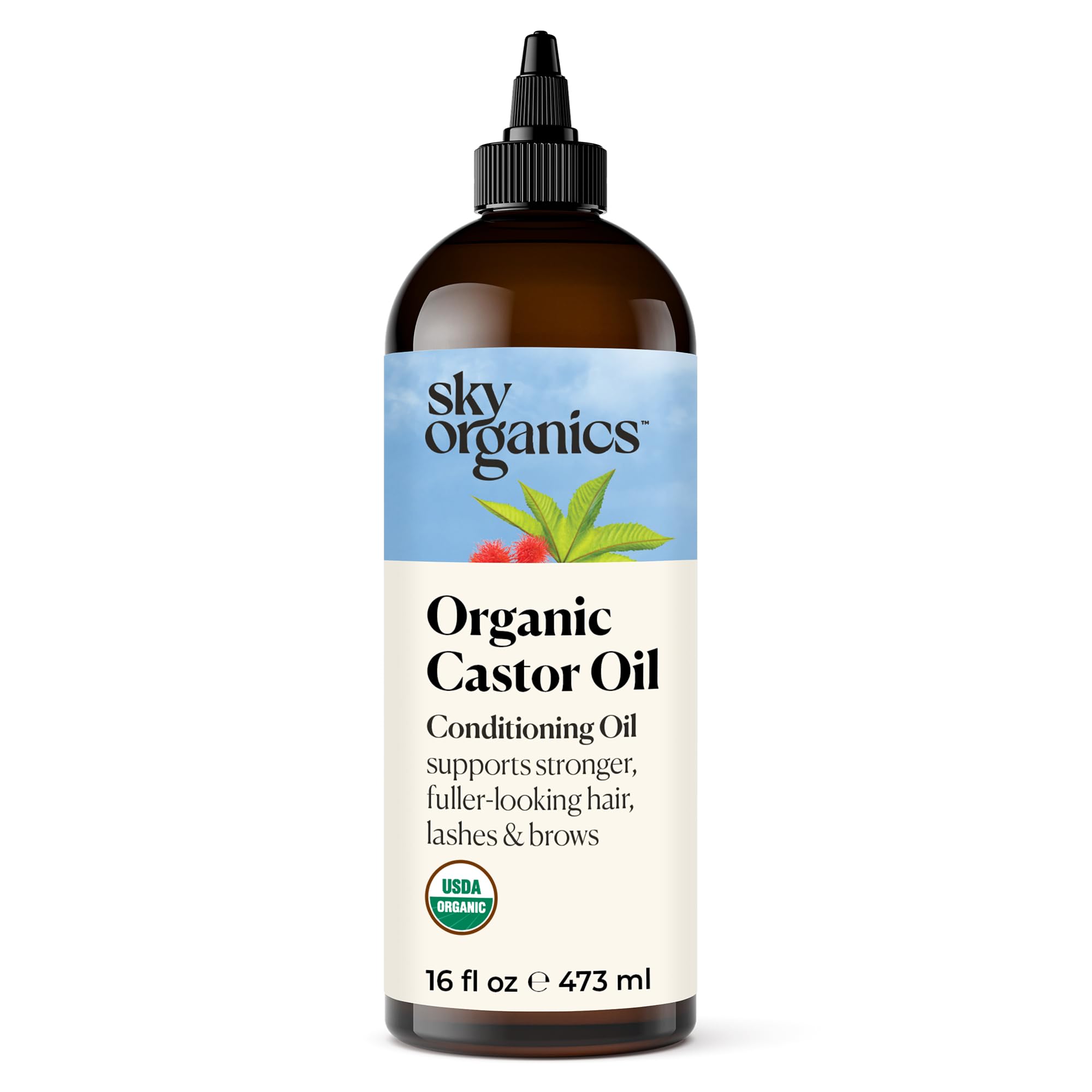 Aceite De Ricino Sky Organics Orgánico, 473 Ml, Prensado En Frío Por El Usda - Venta Internacional.