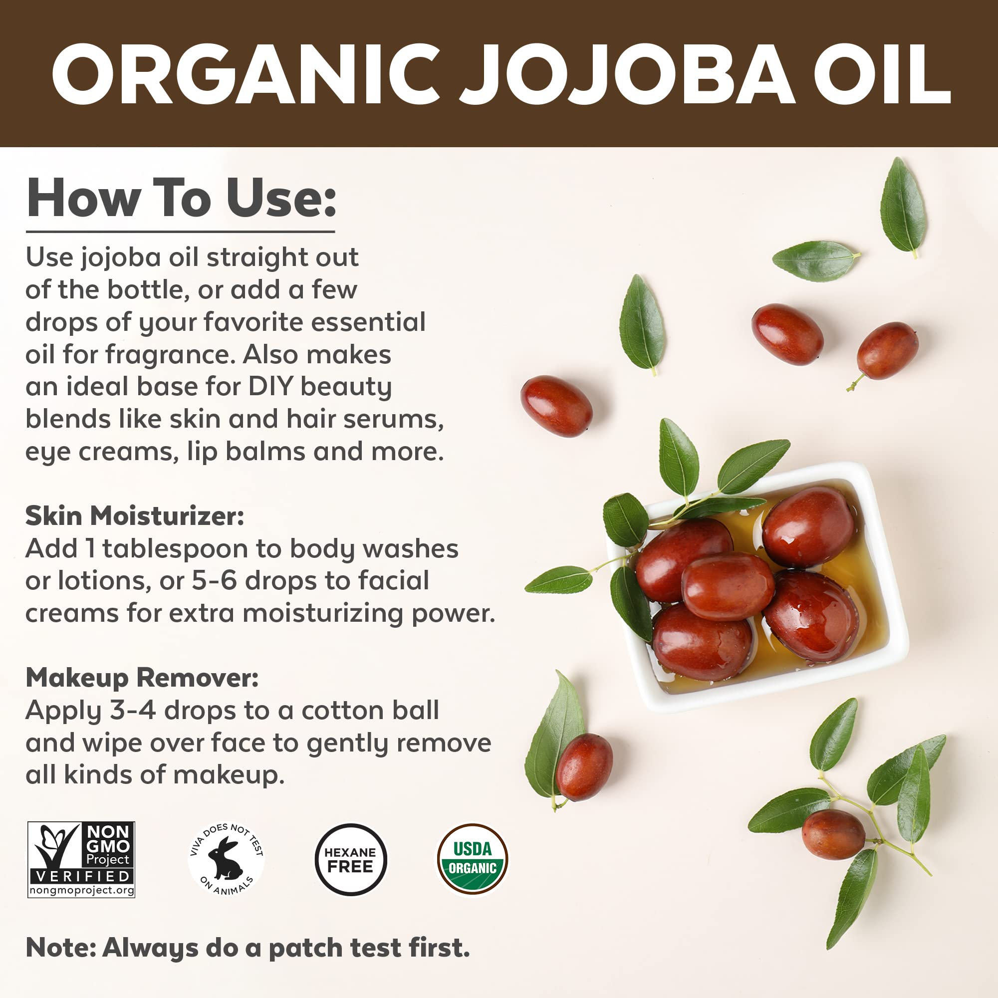 Foto 7 | Aceite De Jojoba Viva Naturals 100% Puro Prensado En Frío, 120 Ml - Venta Internacional.