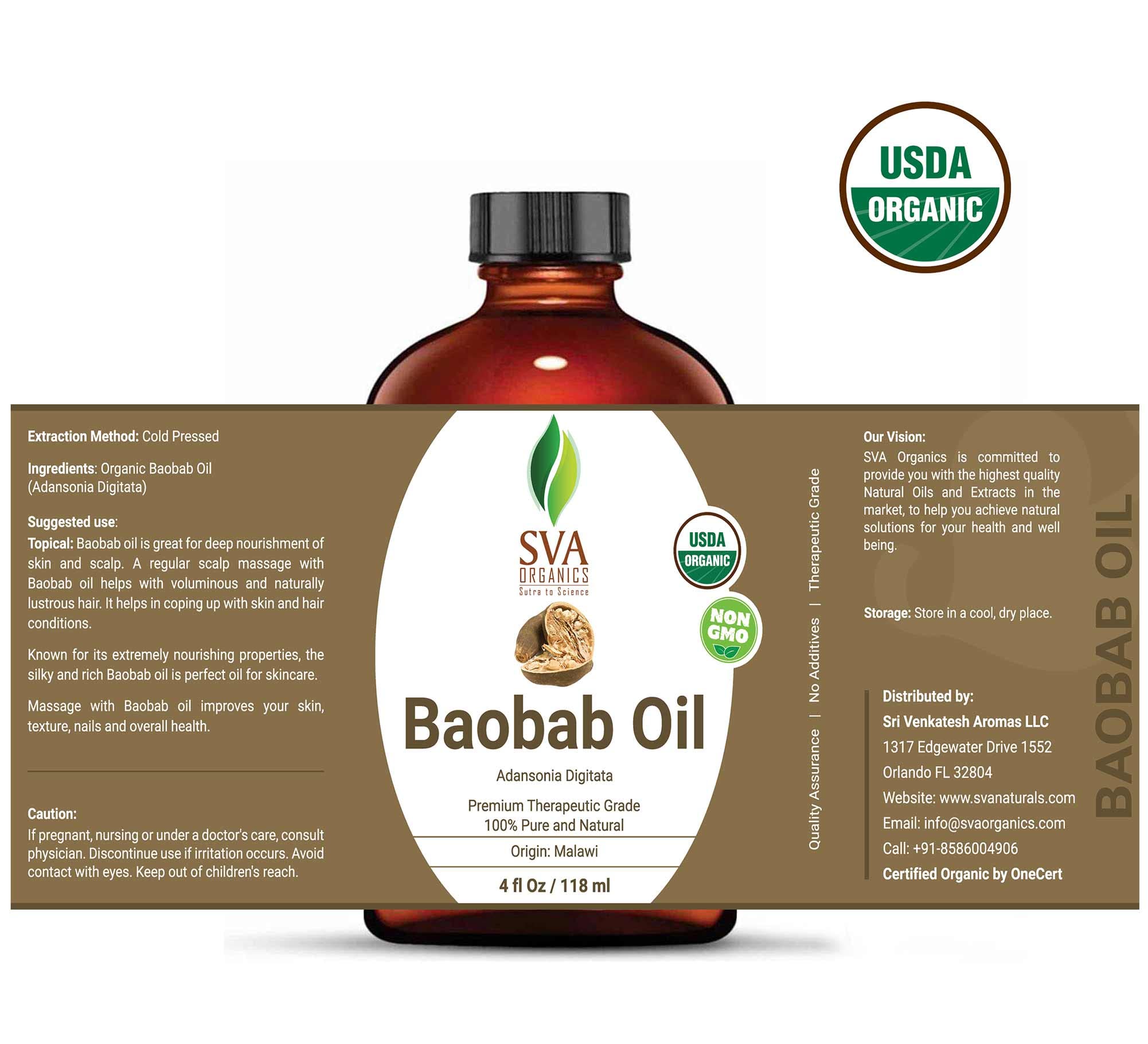 Foto 2 | Aceite Portador Sva Organics Baobab Organic Usda 120 Ml - Venta Internacional.