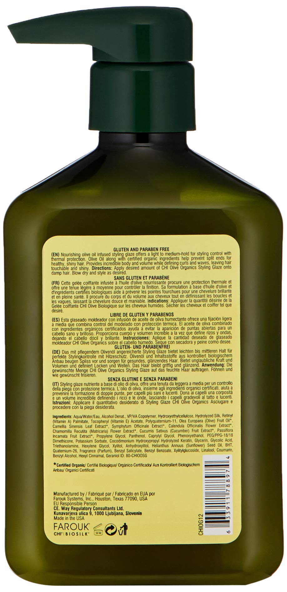 Foto 3 pulgar | Glaseado Para Peinar Chi Naturals Con Aceite De Oliva 340 Ml - Venta Internacional.