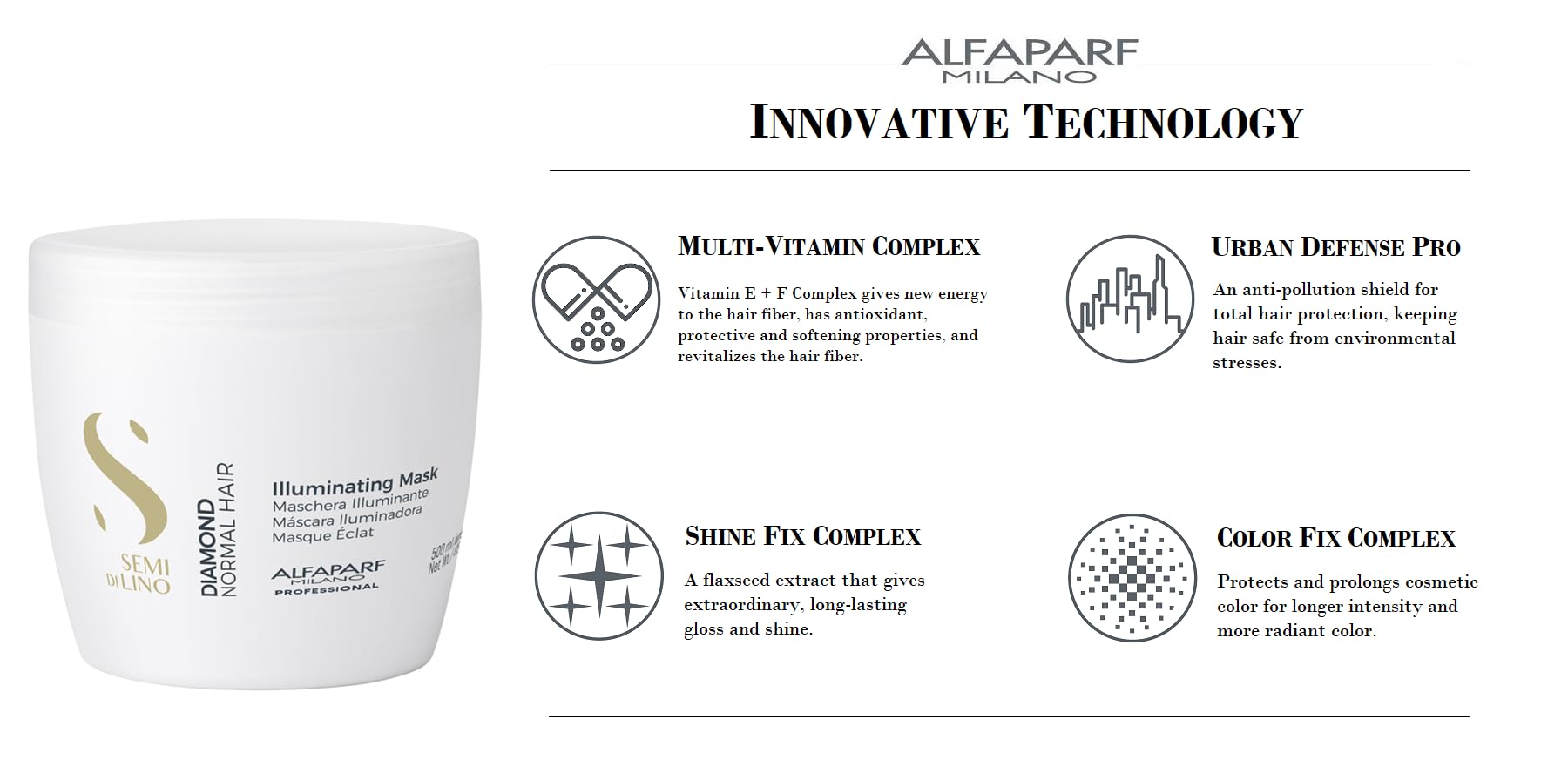 Foto 4 pulgar | Mascarilla Capilar Alfaparf Milano Semi Di Lino Diamond 500 Ml Para Cabello Normal - Venta Internacional.