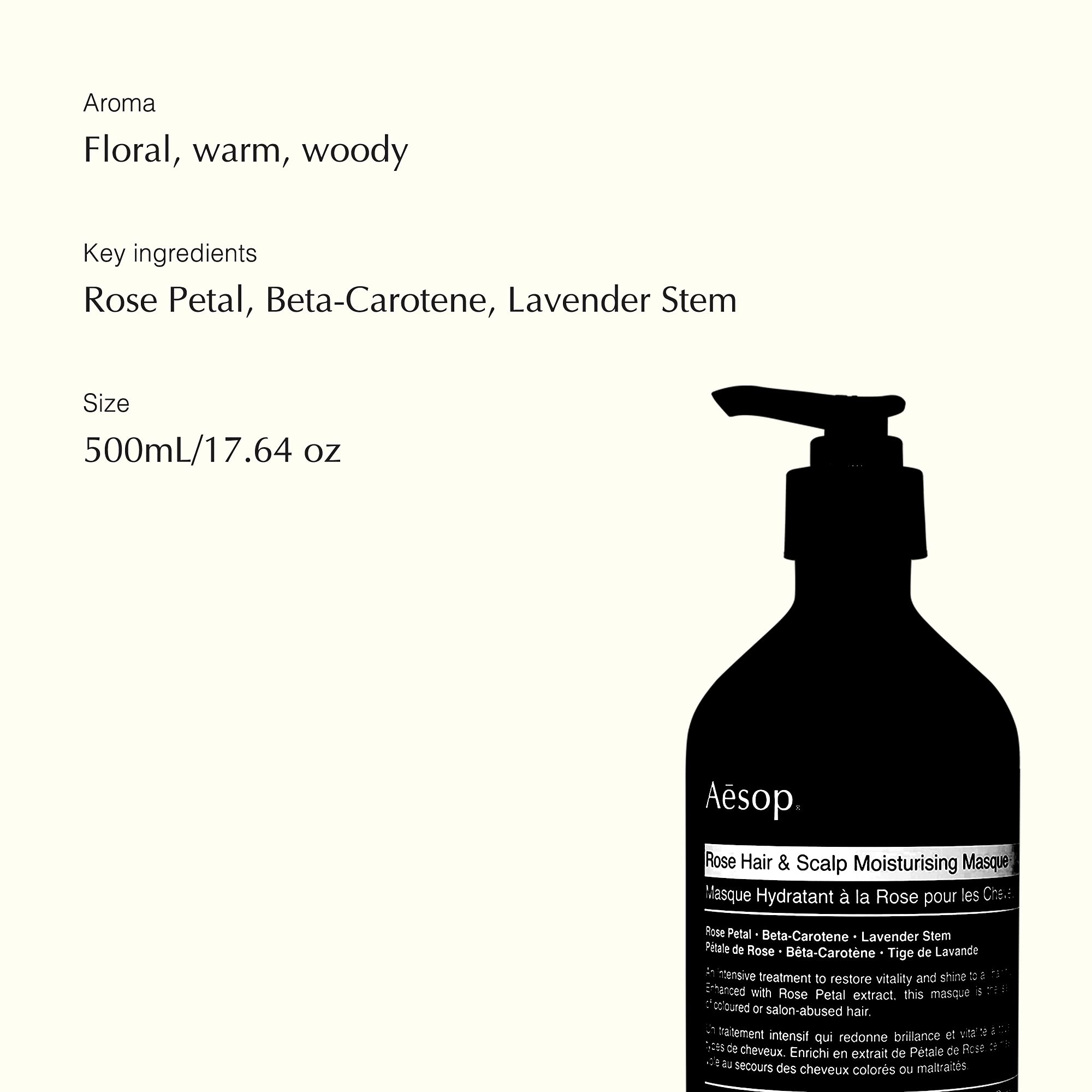 Foto 4 pulgar | Mascarilla Hidratante Para Cabello Y Cuero Cabelludo Aesop Rose, 500 Ml - Venta Internacional.