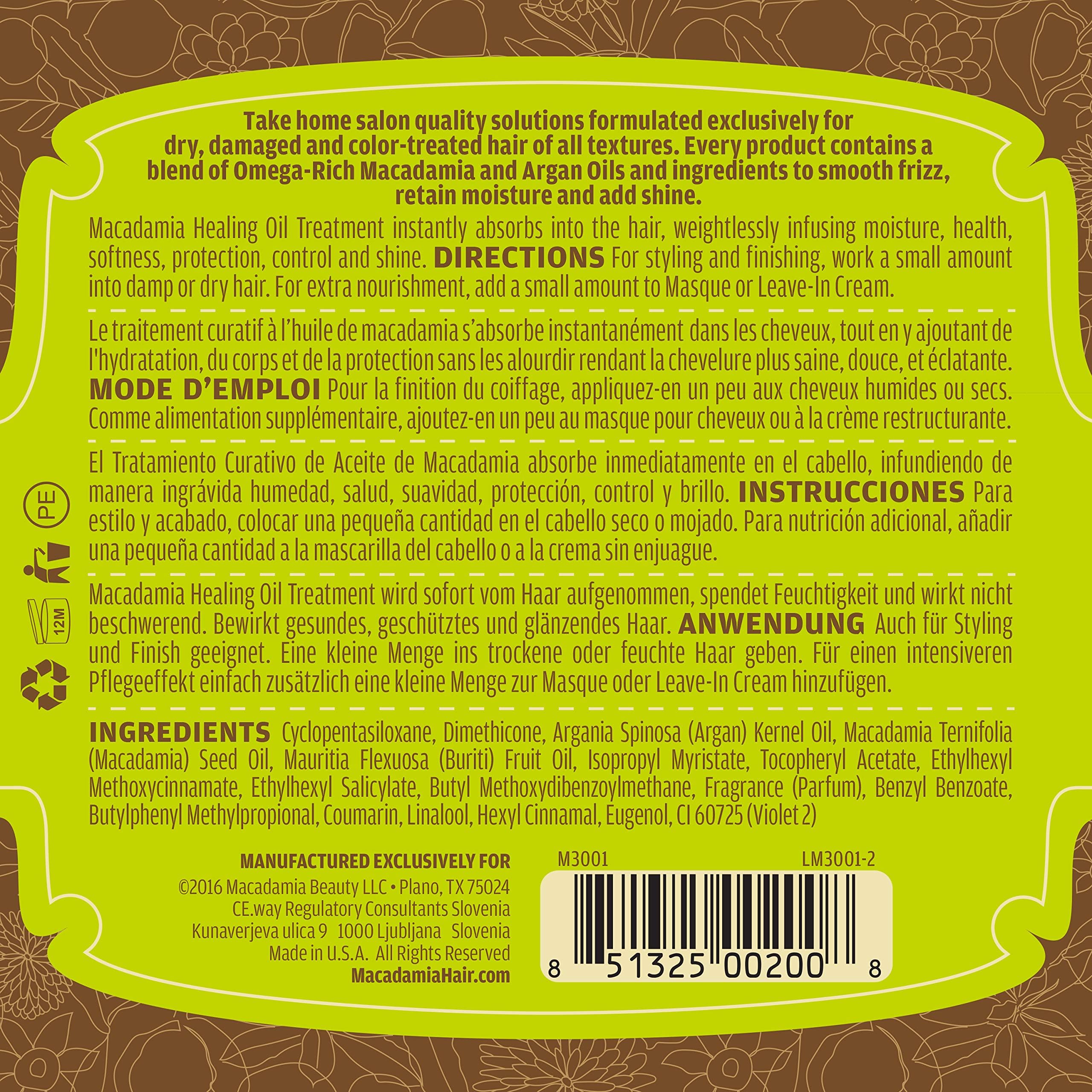Foto 5 | Aceite Curativo De Macadamia Para Tratamiento Con Aceite, Botella De Vidrio De 125 Ml - Venta Internacional.