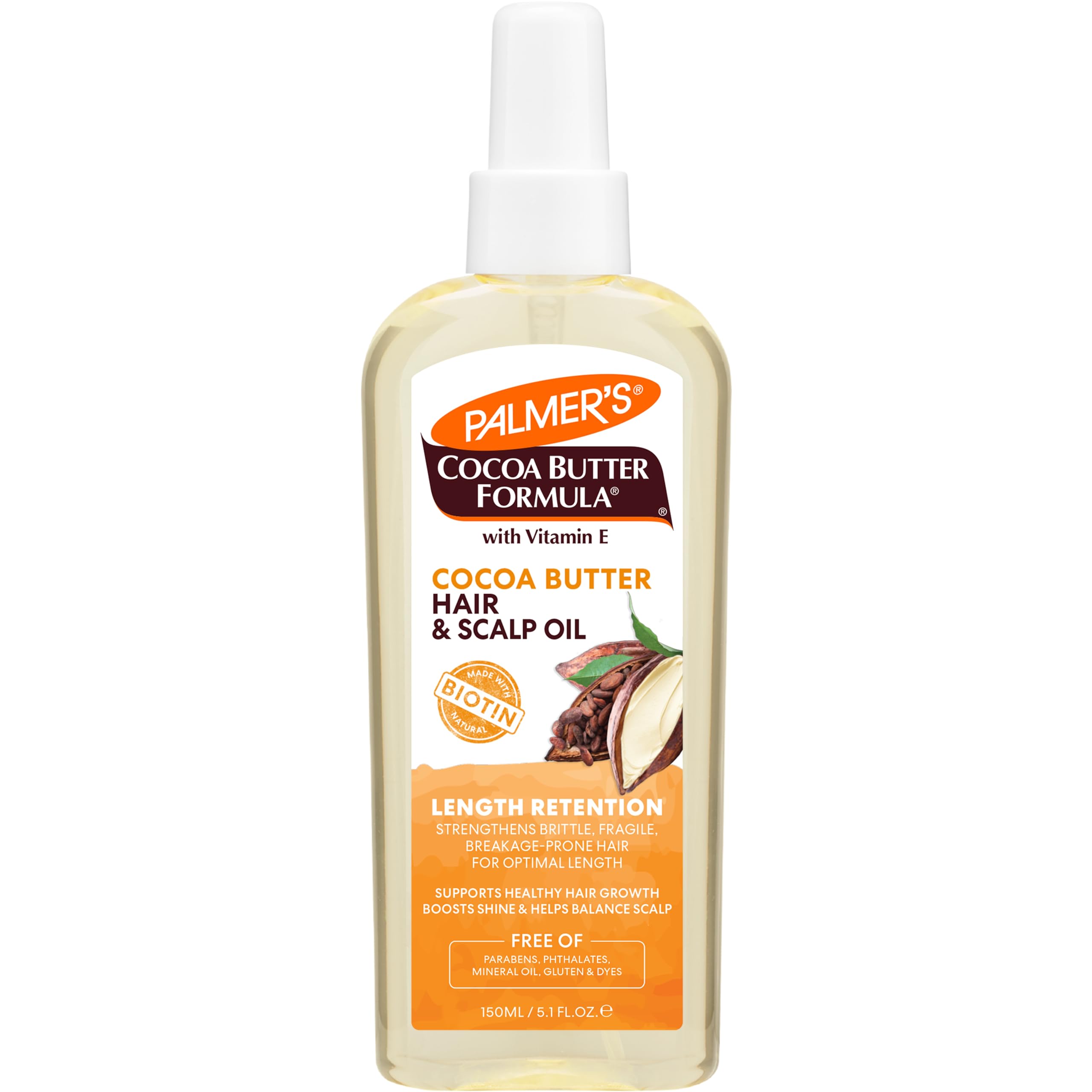 Aceite Para Cabello Y Cuero Cabelludo, Manteca De Cacao Y Biotina Palmer's, 150 Ml - Venta Internacional.