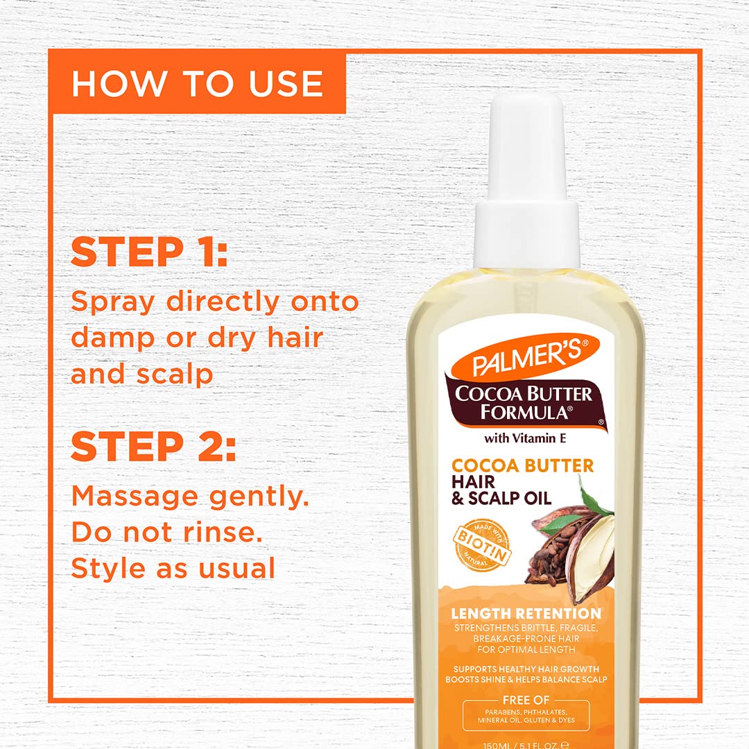 Foto 5 | Aceite Para Cabello Y Cuero Cabelludo, Manteca De Cacao Y Biotina Palmer's, 150 Ml - Venta Internacional.