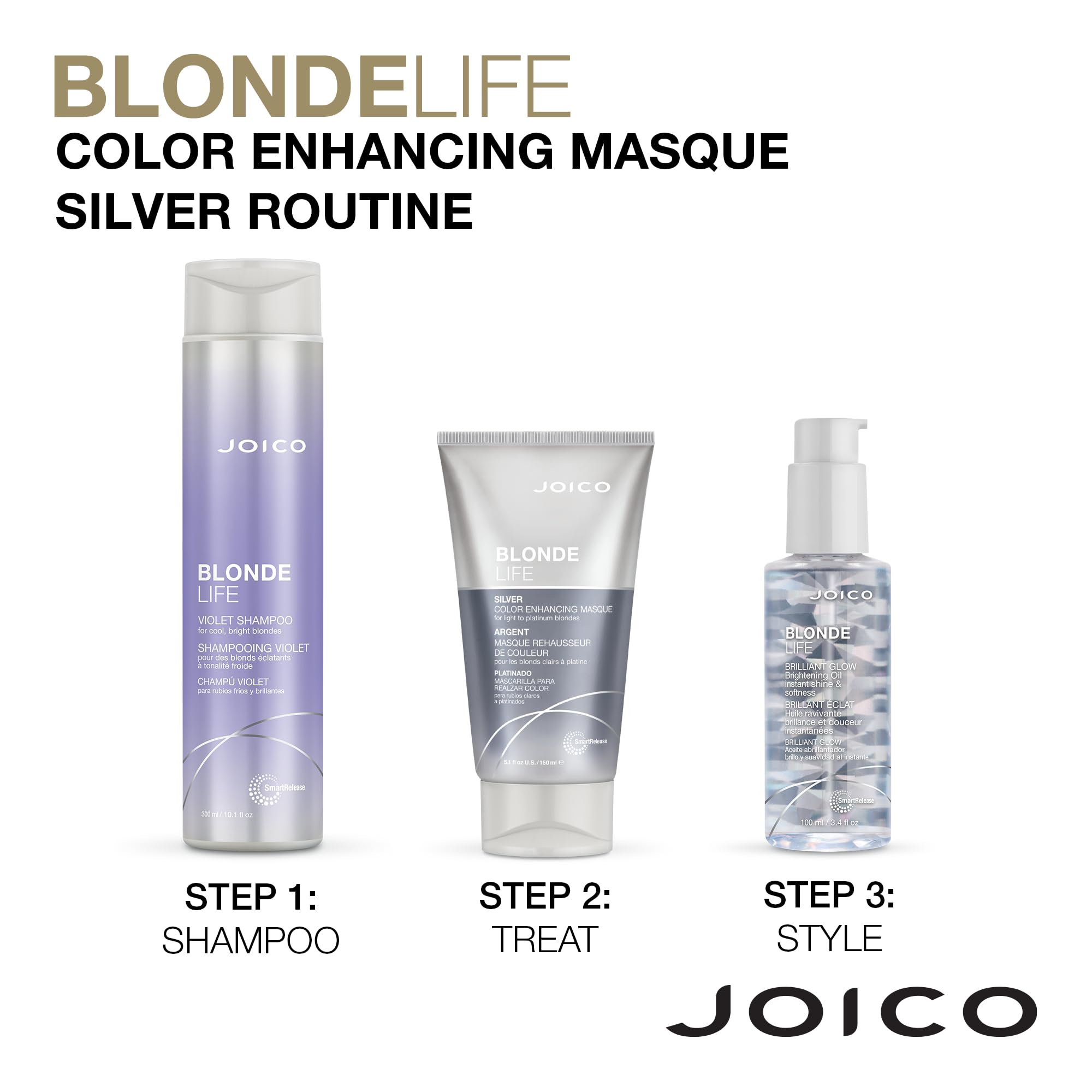 Foto 7 pulgar | Mascarilla Para Realzar El Color Joico Blonde Life Silver 150 Ml - Venta Internacional.