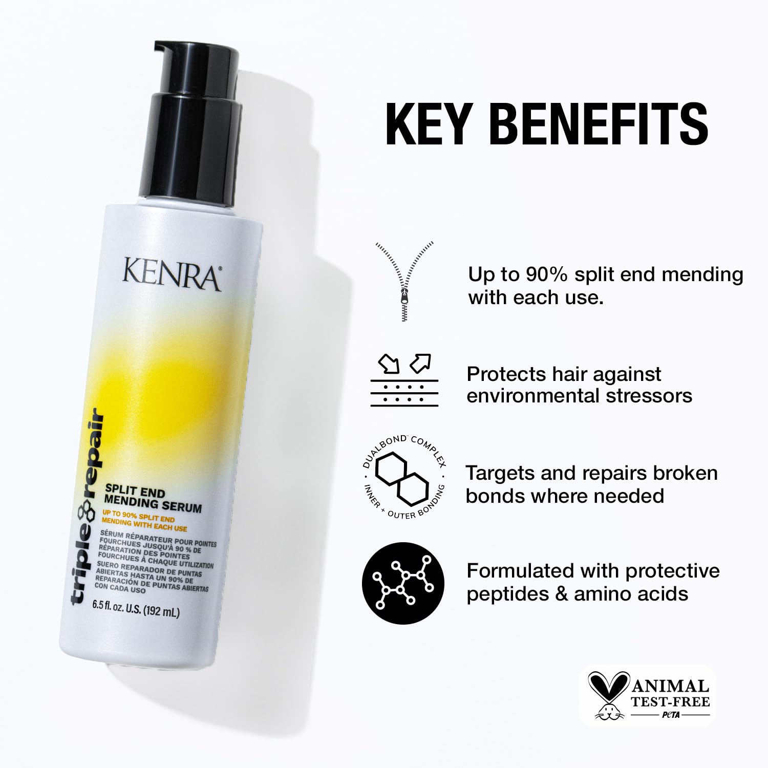Foto 3 pulgar | Sérum Kenra Triple Repair Para Reparar Puntas Abiertas, 190 Ml, Sin Sulfatos - Venta Internacional.