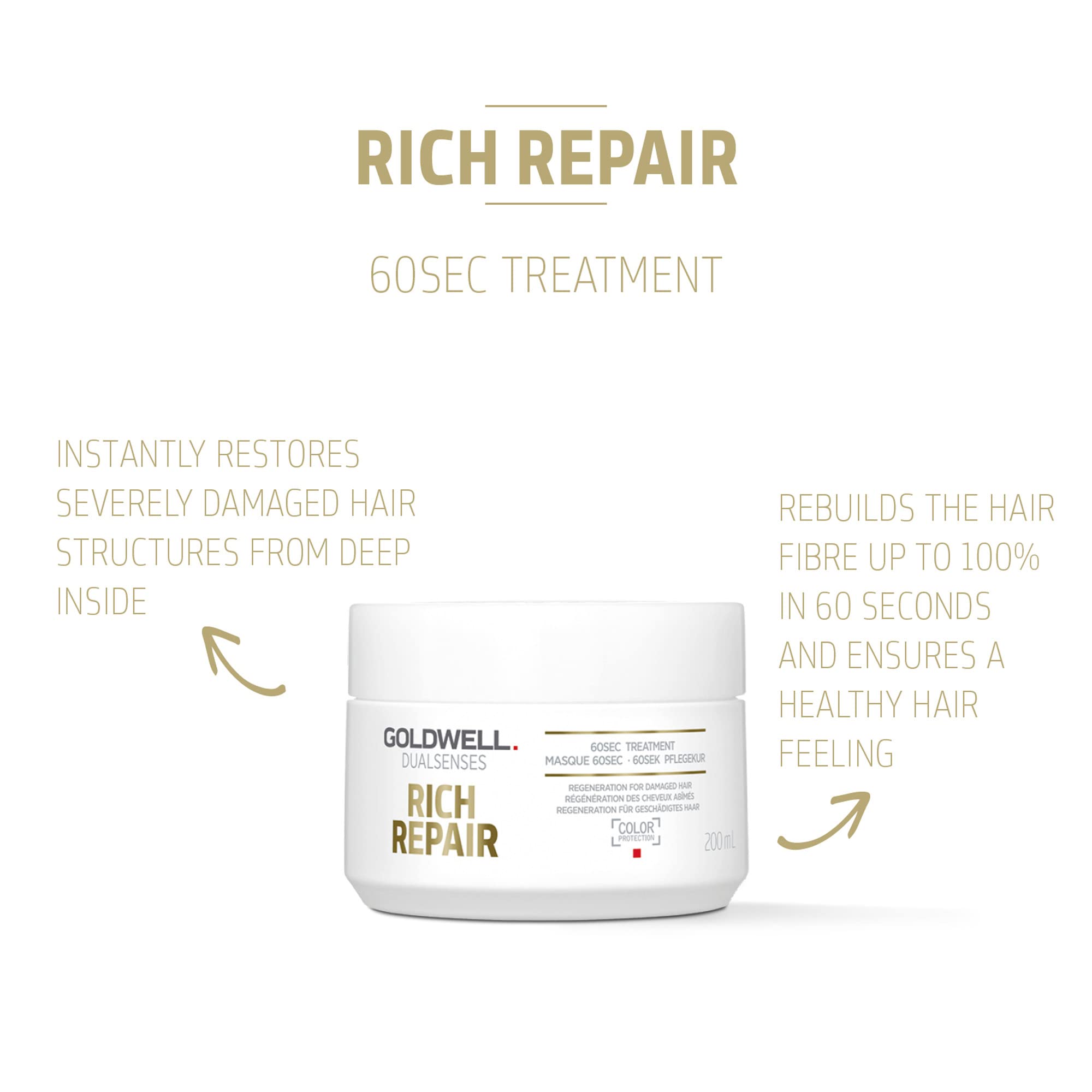 Foto 3 pulgar | Tratamiento Goldwell Dualsenses Rich Repair Restoring, 200 Ml - Venta Internacional.