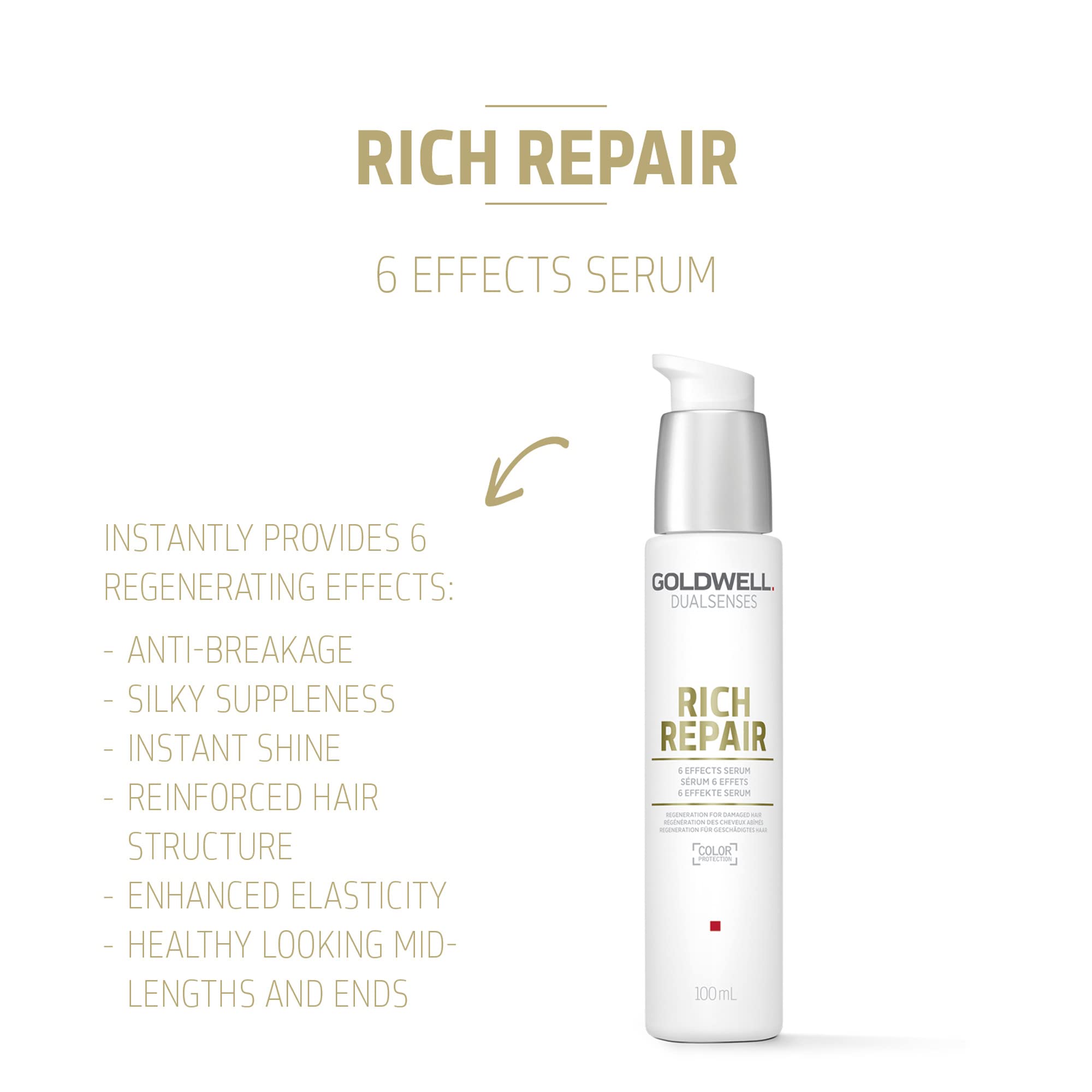 Foto 3 pulgar | Sérum Goldwell Dualsenses Rich Repair Restaurador, 6 Efectos, 100 Ml - Venta Internacional.