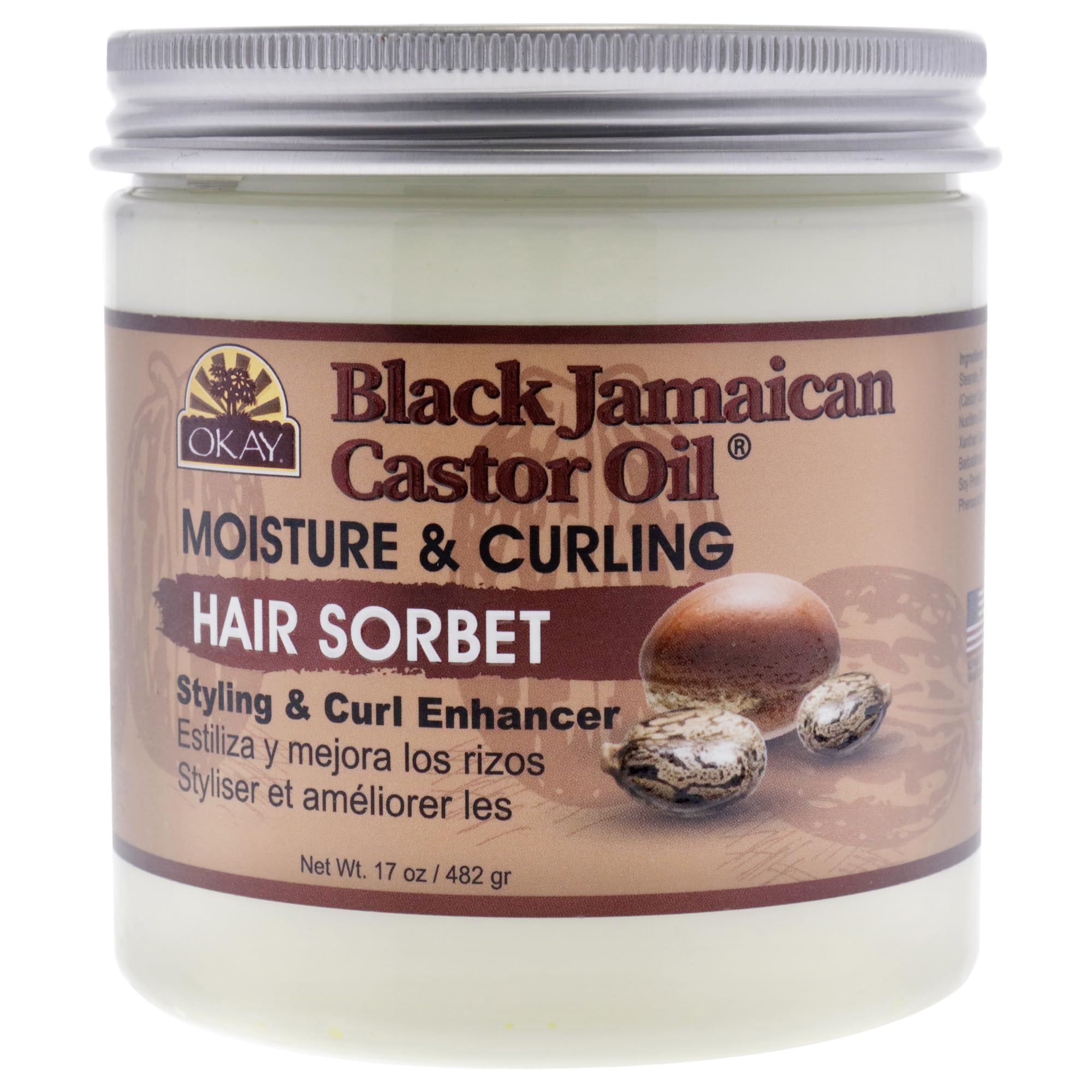 Hair Sorbet Okay, Aceite De Ricino Jamaicano Negro, 500 Ml - Venta Internacional.