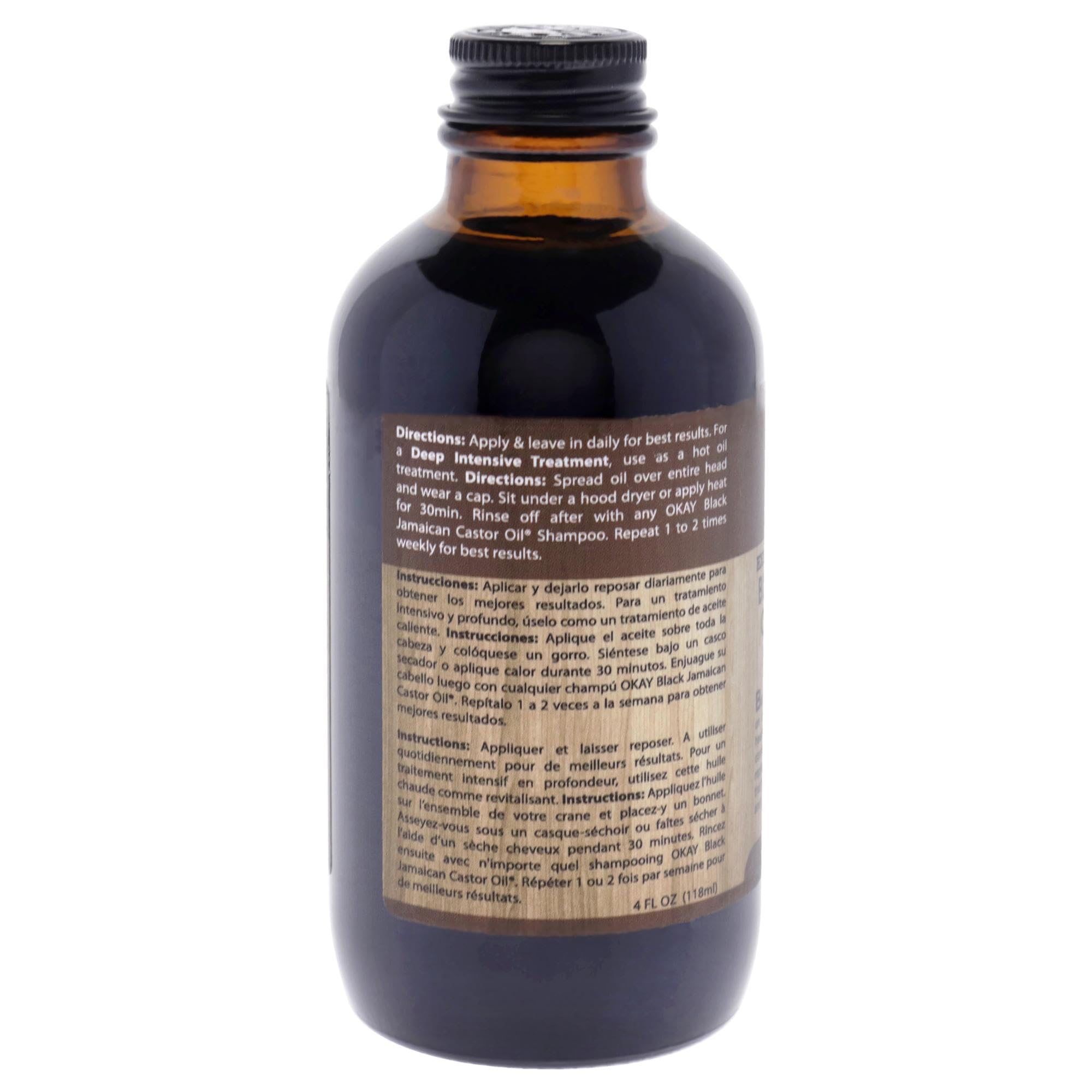 Foto 3 pulgar | Aceite De Ricino Okay Extra Dark 100% Natural Negro Con Coco 120 Ml - Venta Internacional.