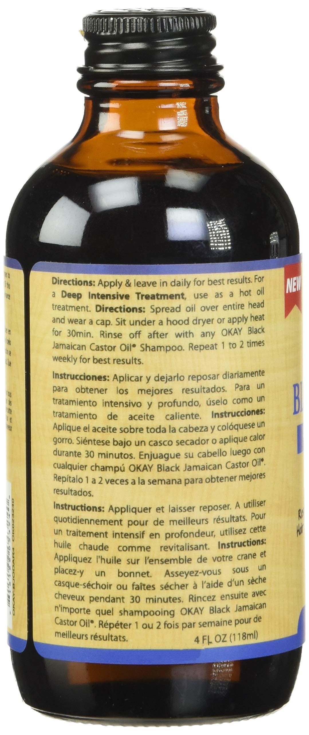 Foto 4 pulgar | Castor Jamaicano Negro Oil Okay Con Argán, 118 Ml, Original - Venta Internacional.