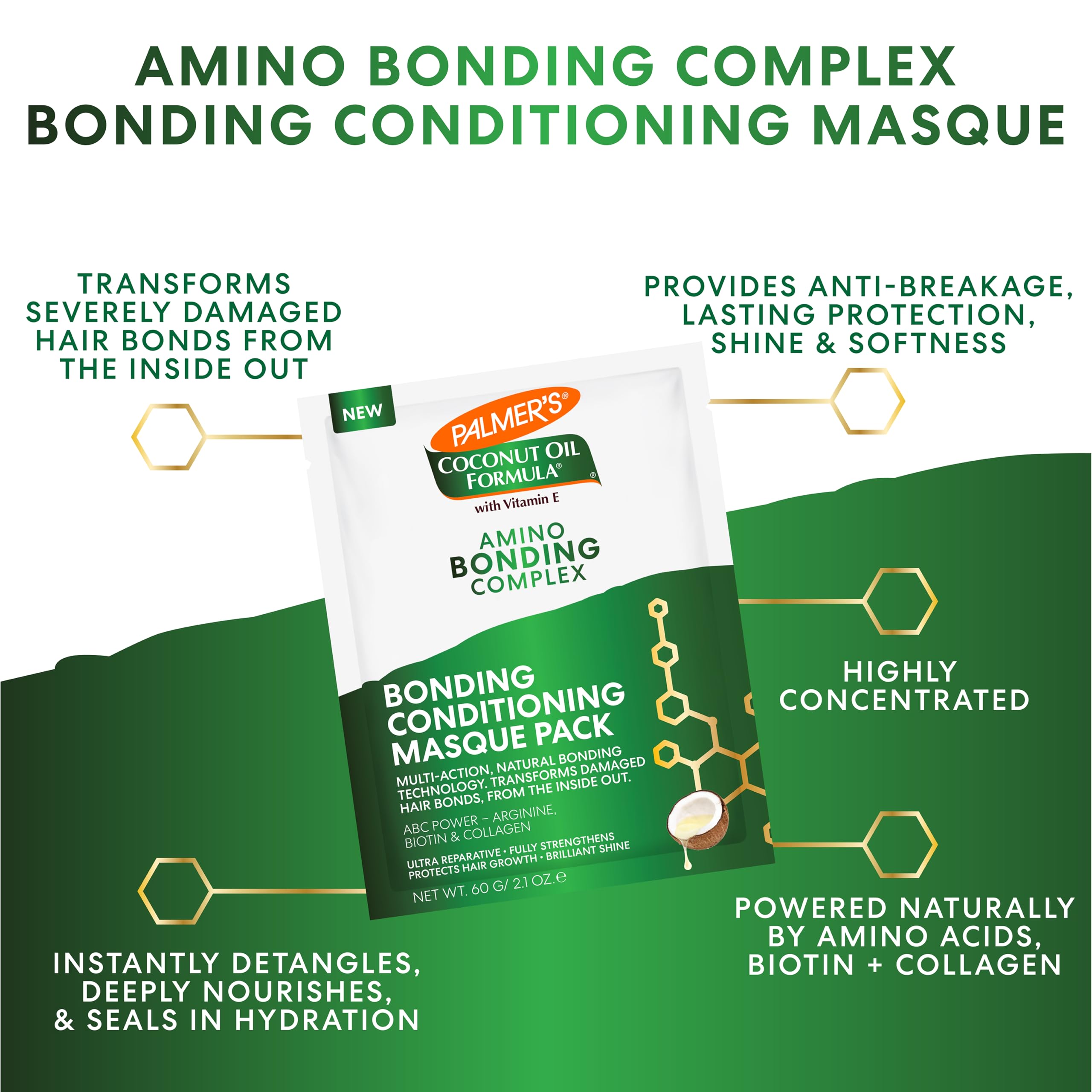 Foto 3 pulgar | Mascarilla Capilar Palmer's Amino Bonding Complex 60 Ml Con Aceite De Coco - Venta Internacional.