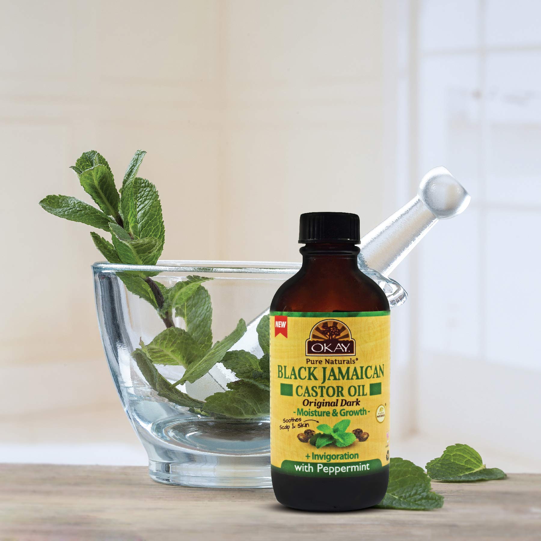 Foto 3 pulgar | Oil Okay Black Jamaican Castor Original Dark Con Menta, 118 Ml - Venta Internacional.