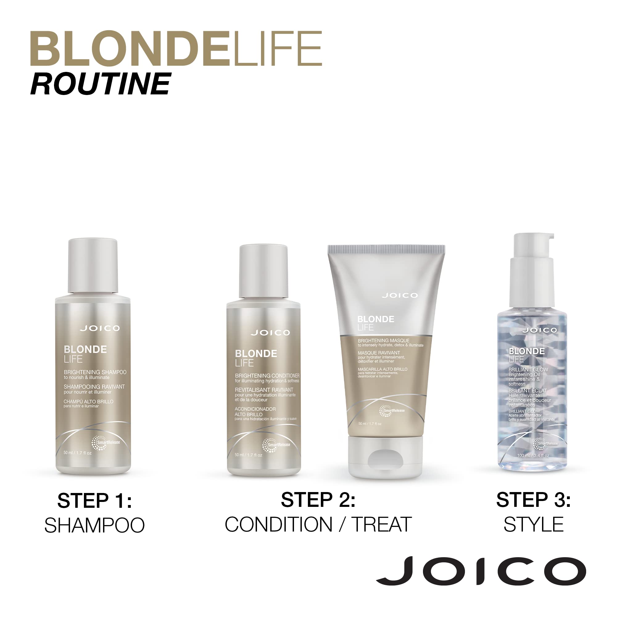 Foto 7 pulgar | Mascarilla Iluminadora Joico Blonde Life 50 Ml Con Monoi Y Aceite De Tamanu - Venta Internacional.