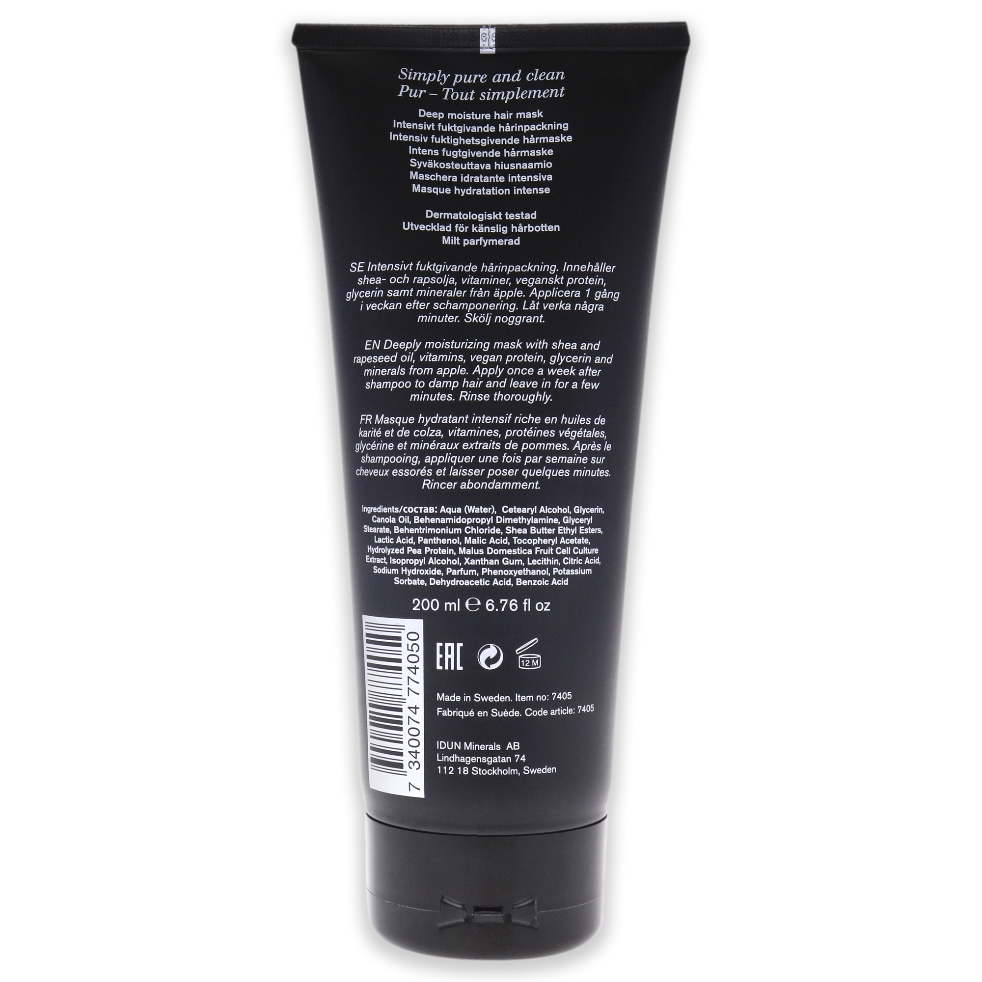 Foto 3 pulgar | Mascarilla Capilar Idun Minerals Deep Moisture 200 Ml Unisex - Venta Internacional.