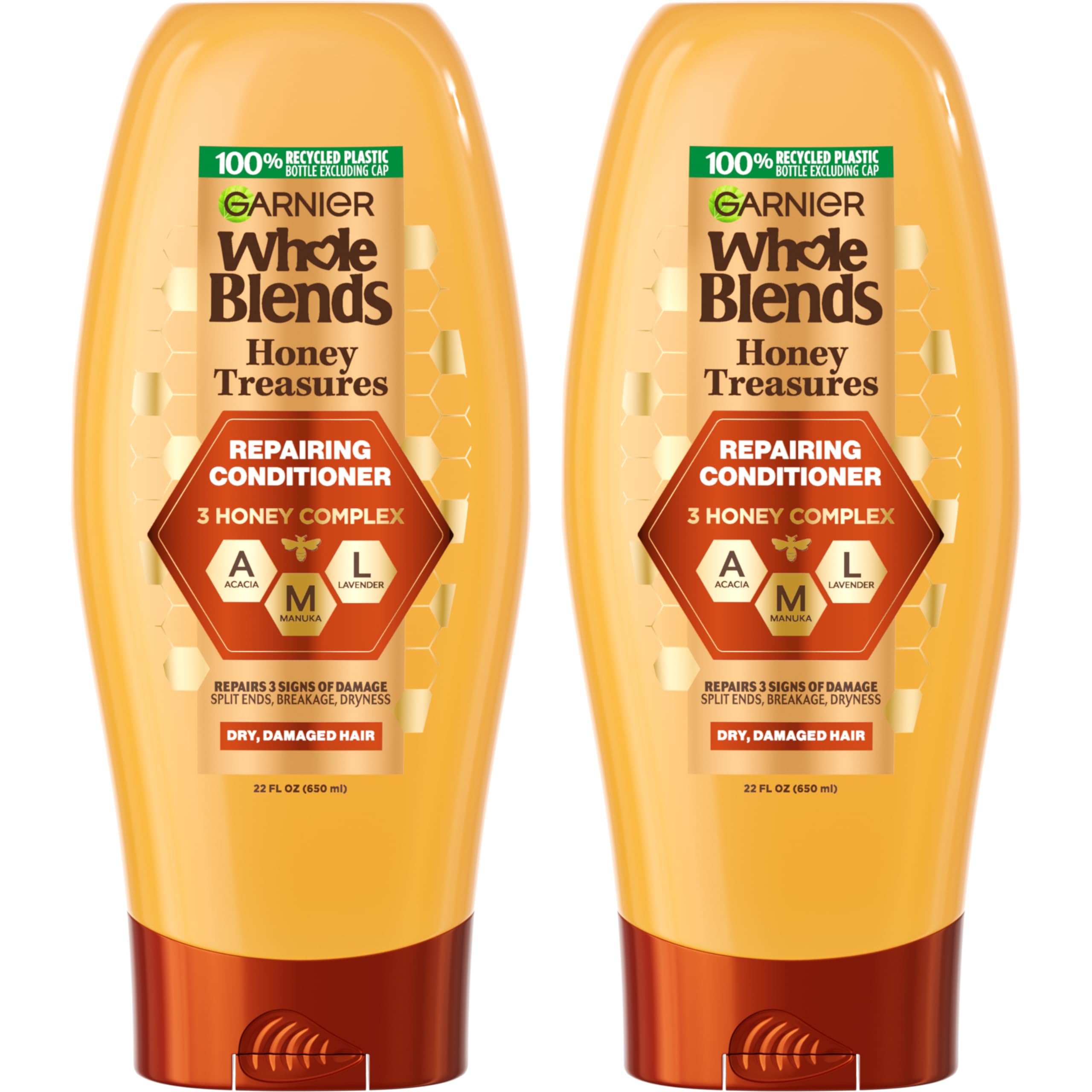 Acondicionador Garnier Whole Blends Honey Treasures 650 Ml X 2 - Venta Internacional.