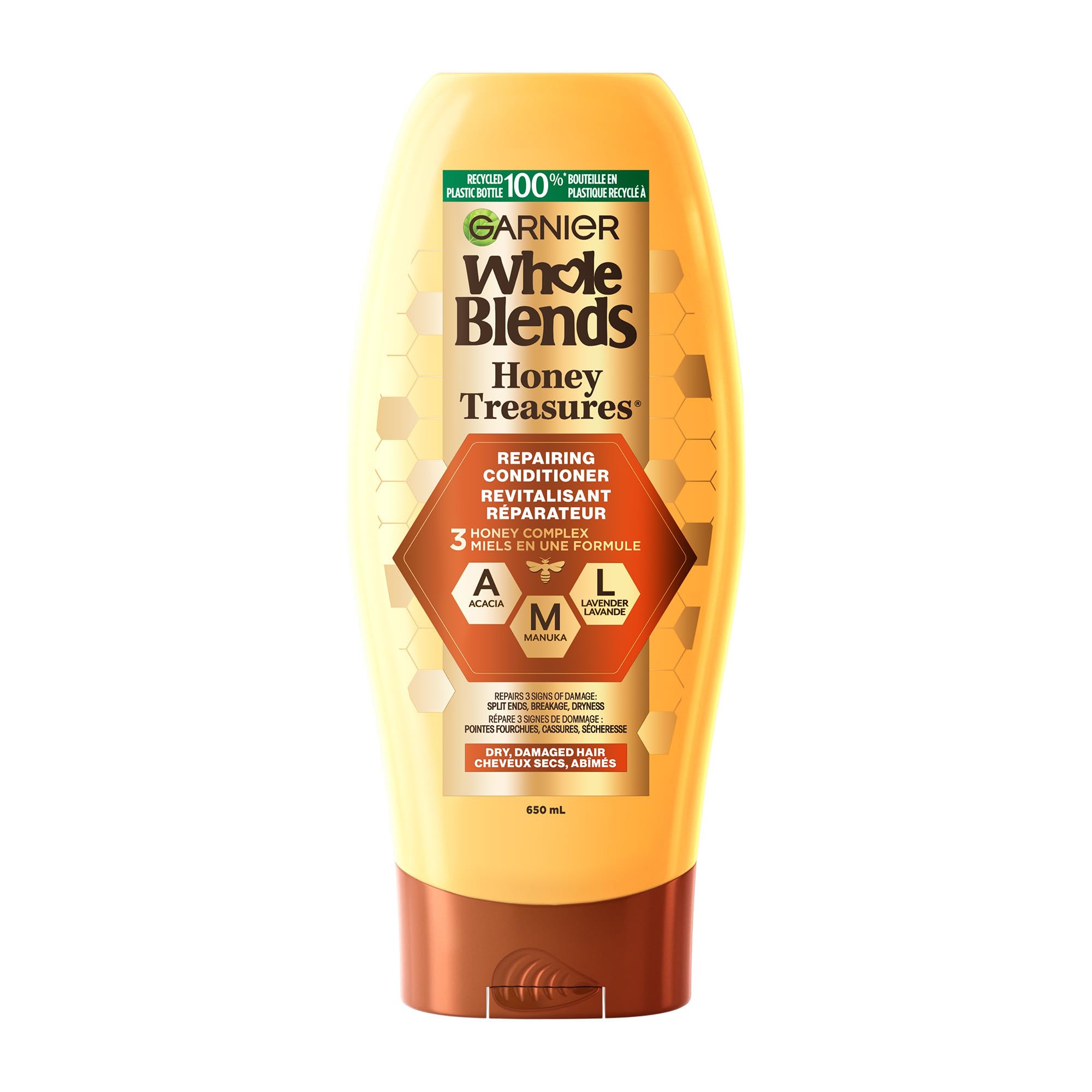 Foto 2 pulgar | Acondicionador Garnier Whole Blends Repair Honey 650 Ml - Venta Internacional.