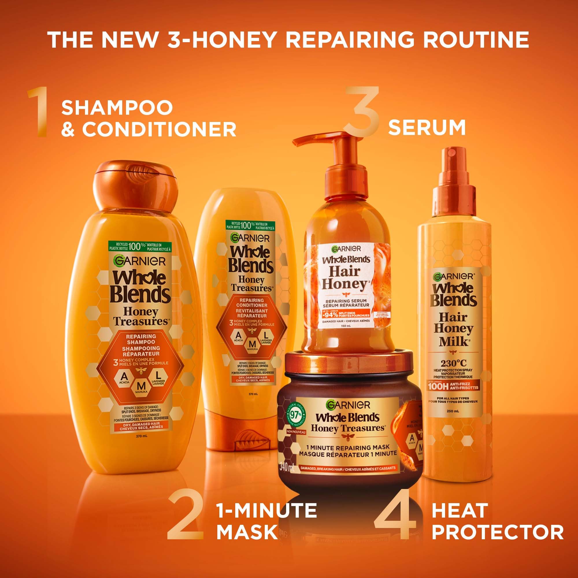 Foto 7 pulgar | Champú Garnier Whole Blends Repair Honey Treasures 650 Ml - Venta Internacional.