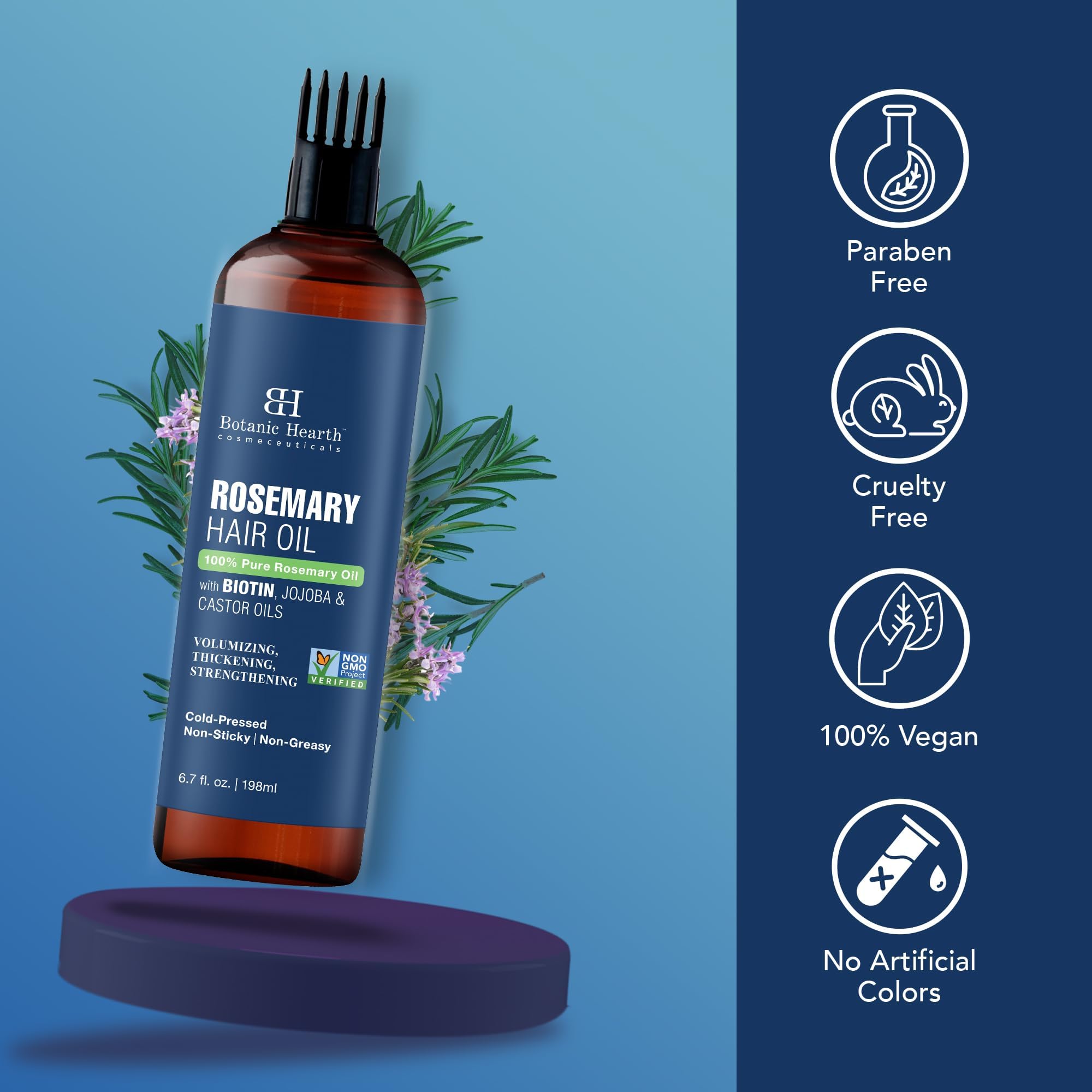 Foto 6 pulgar | Aceite Capilar Botanic Hearth Rosemary Con Biotina 200 Ml Para Cabello - Venta Internacional.