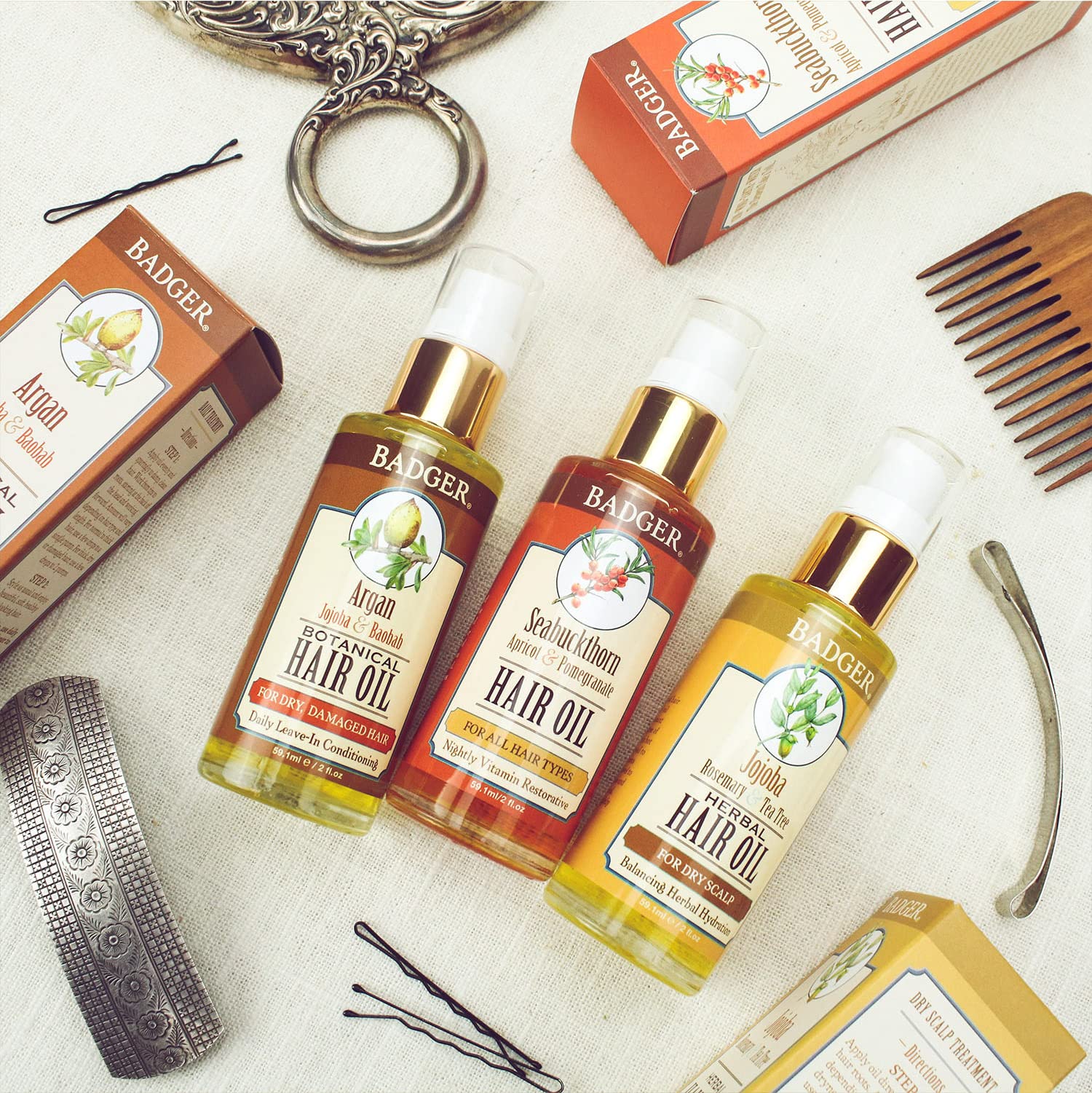 Foto 5 | Aceite Capilar Badger Argan Con Jojoba Y Baobab, 60 Ml, Para Cabello Seco - Venta Internacional.