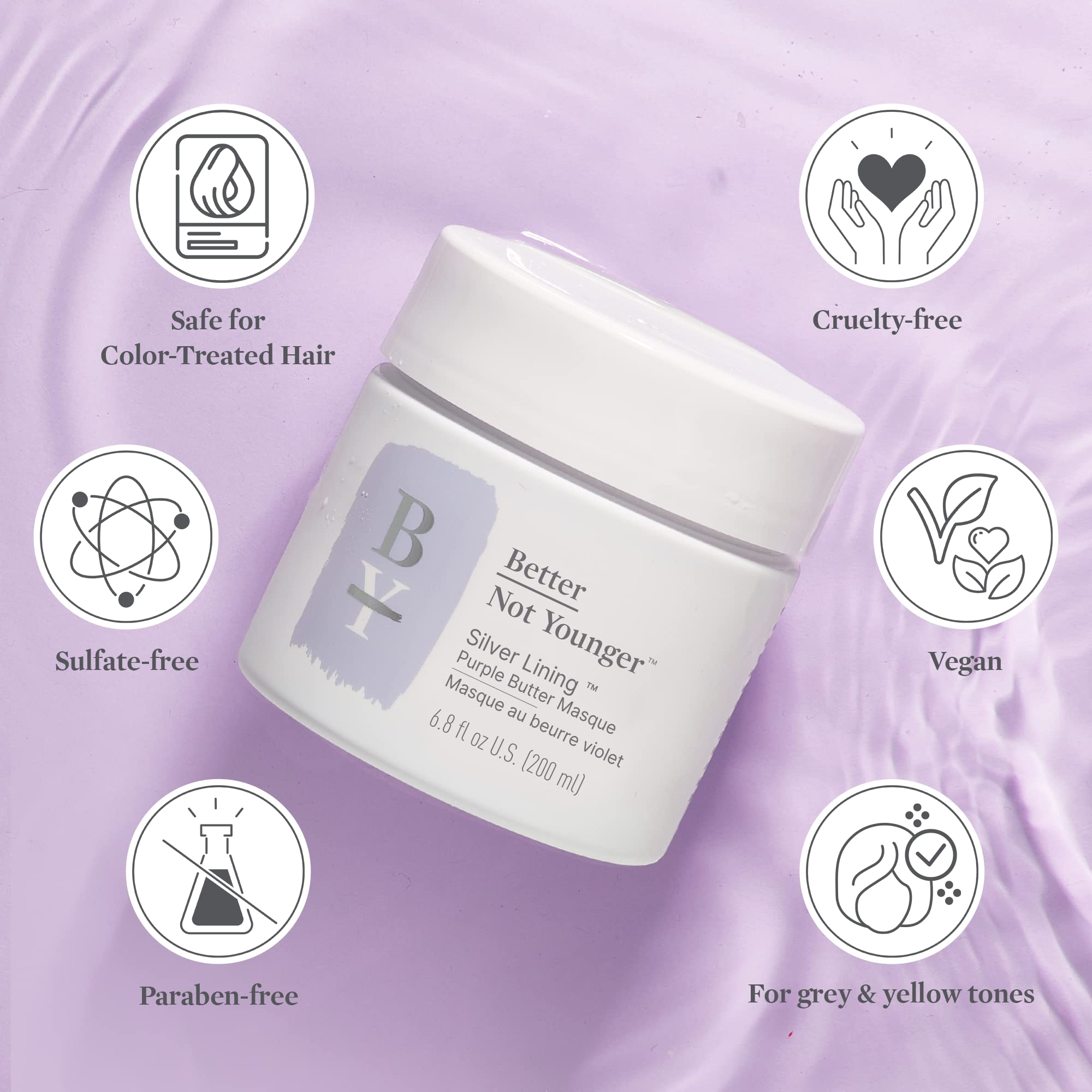 Foto 8 pulgar | Mascarilla Para El Cabello Better Not Younger Silver Lining, Color Morado, 200 Ml - Venta Internacional.