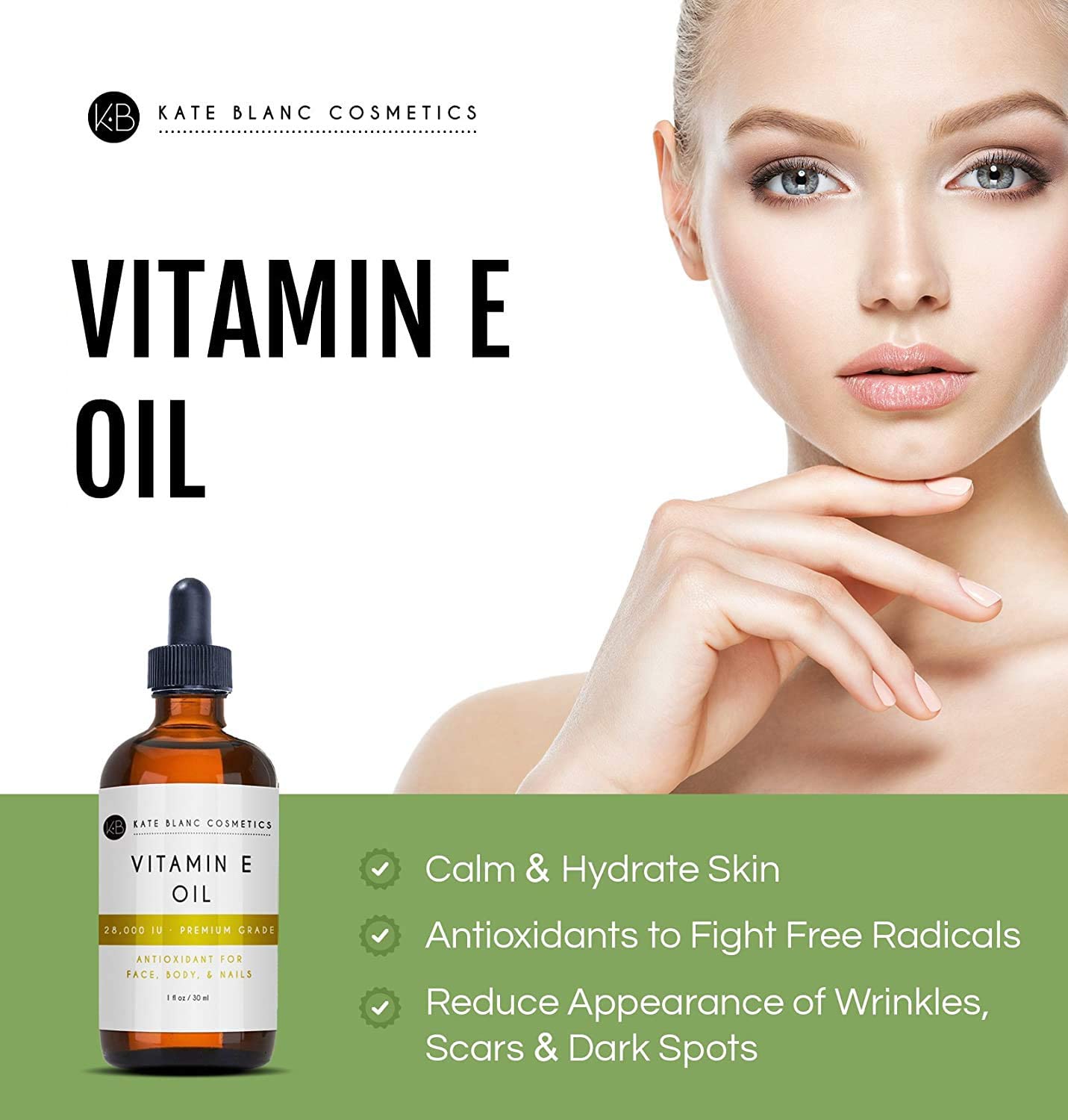 Foto 2 | Aceite de Vitamina E Kate Blanc Cosmetics para Piel y Rostro 30 Ml - Venta Internacional