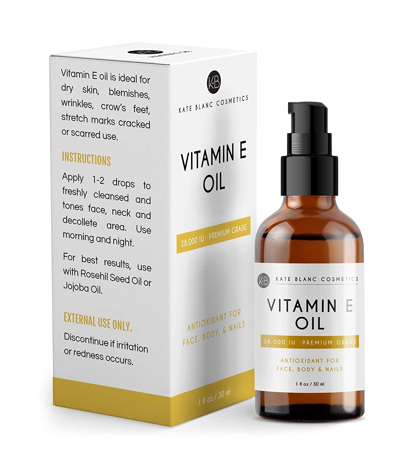 Foto 7 pulgar | Aceite de Vitamina E Kate Blanc Cosmetics para Piel y Rostro 30 Ml - Venta Internacional